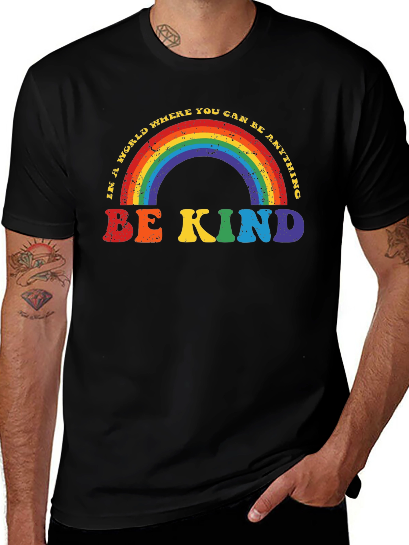 Be Kind Rainbow Graphic Tee