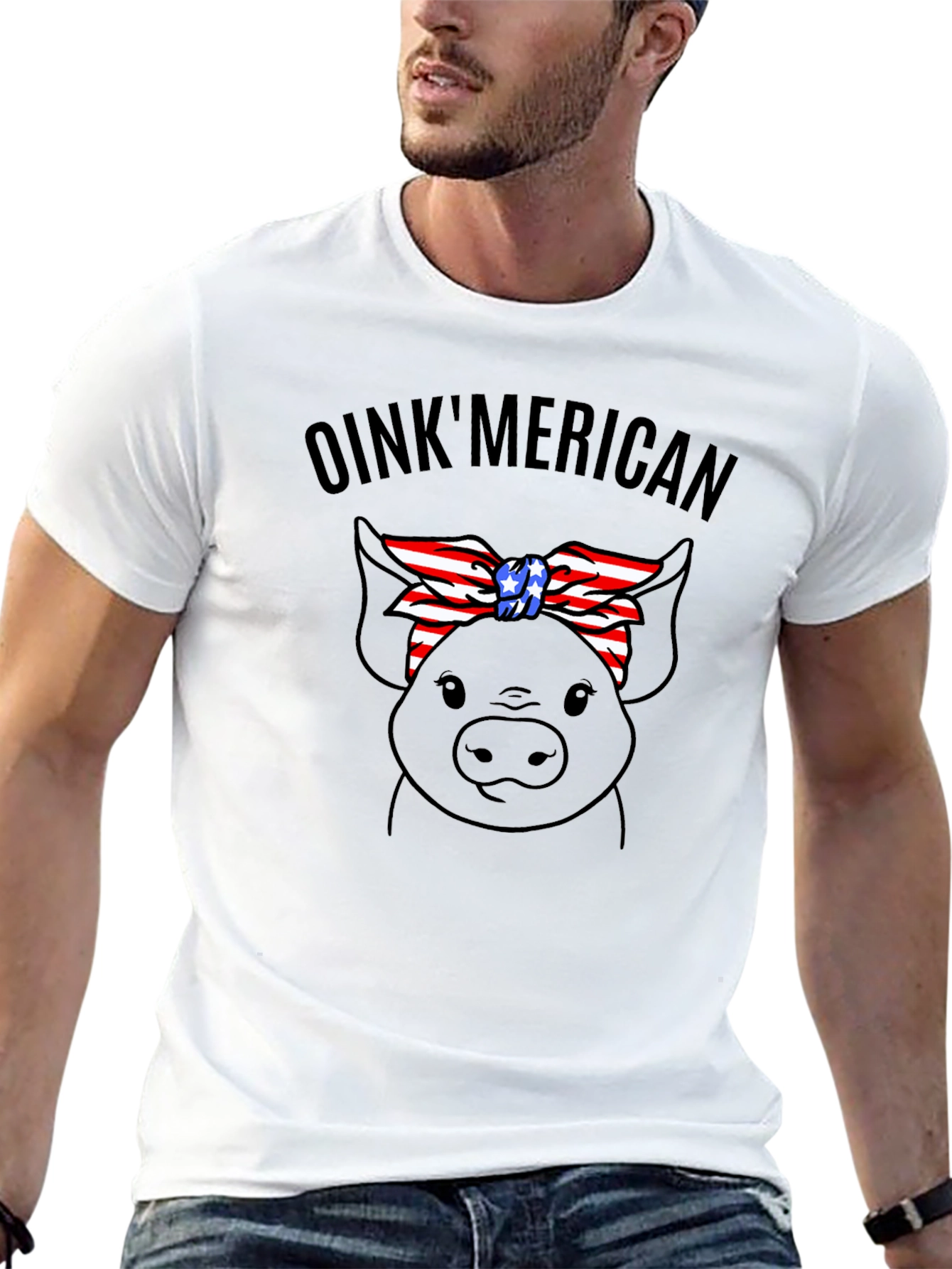 Oinkmerican Pig Graphic T-Shirt