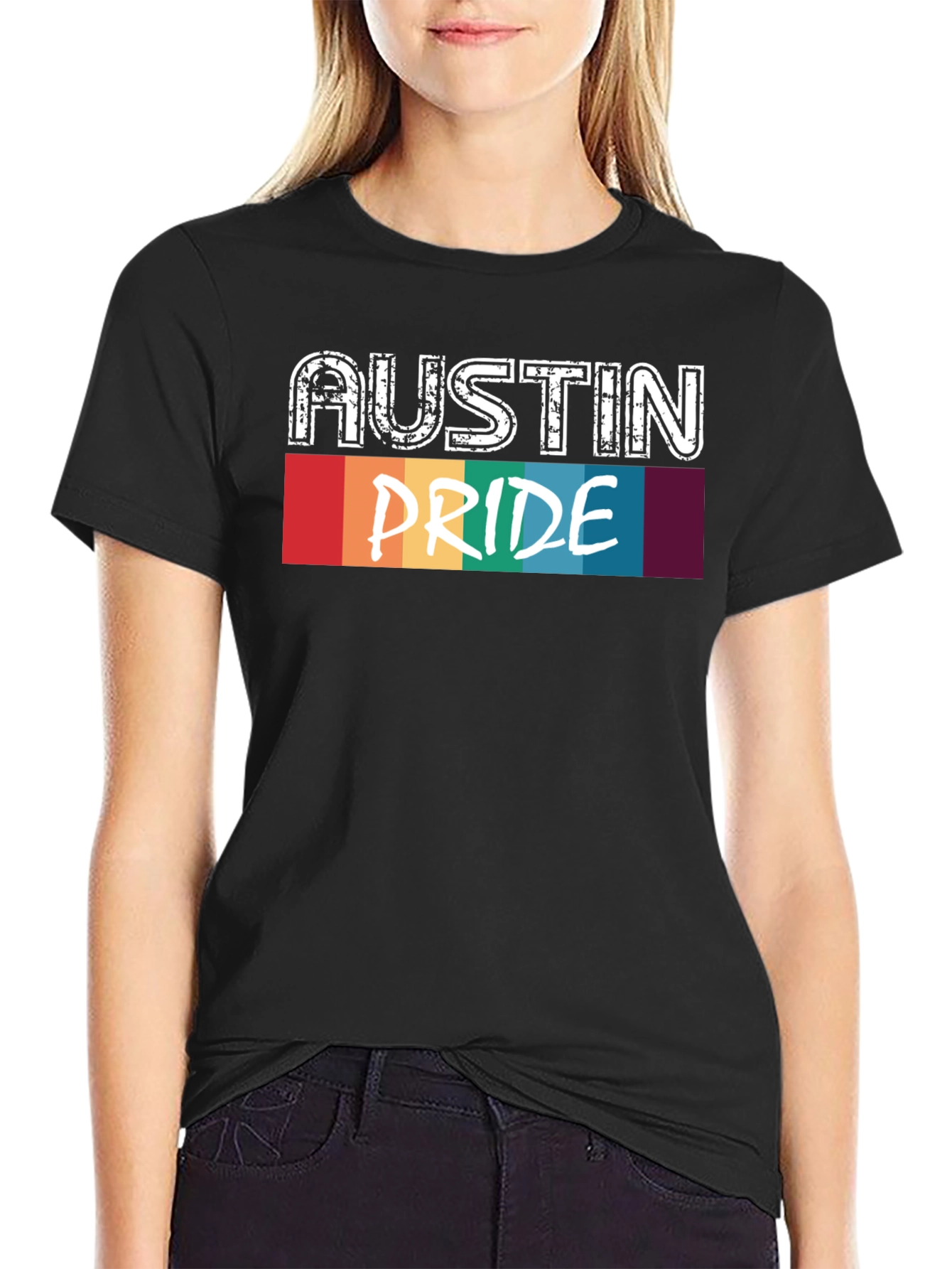 Austin Pride T-Shirt - Black Cotton Blend Tee