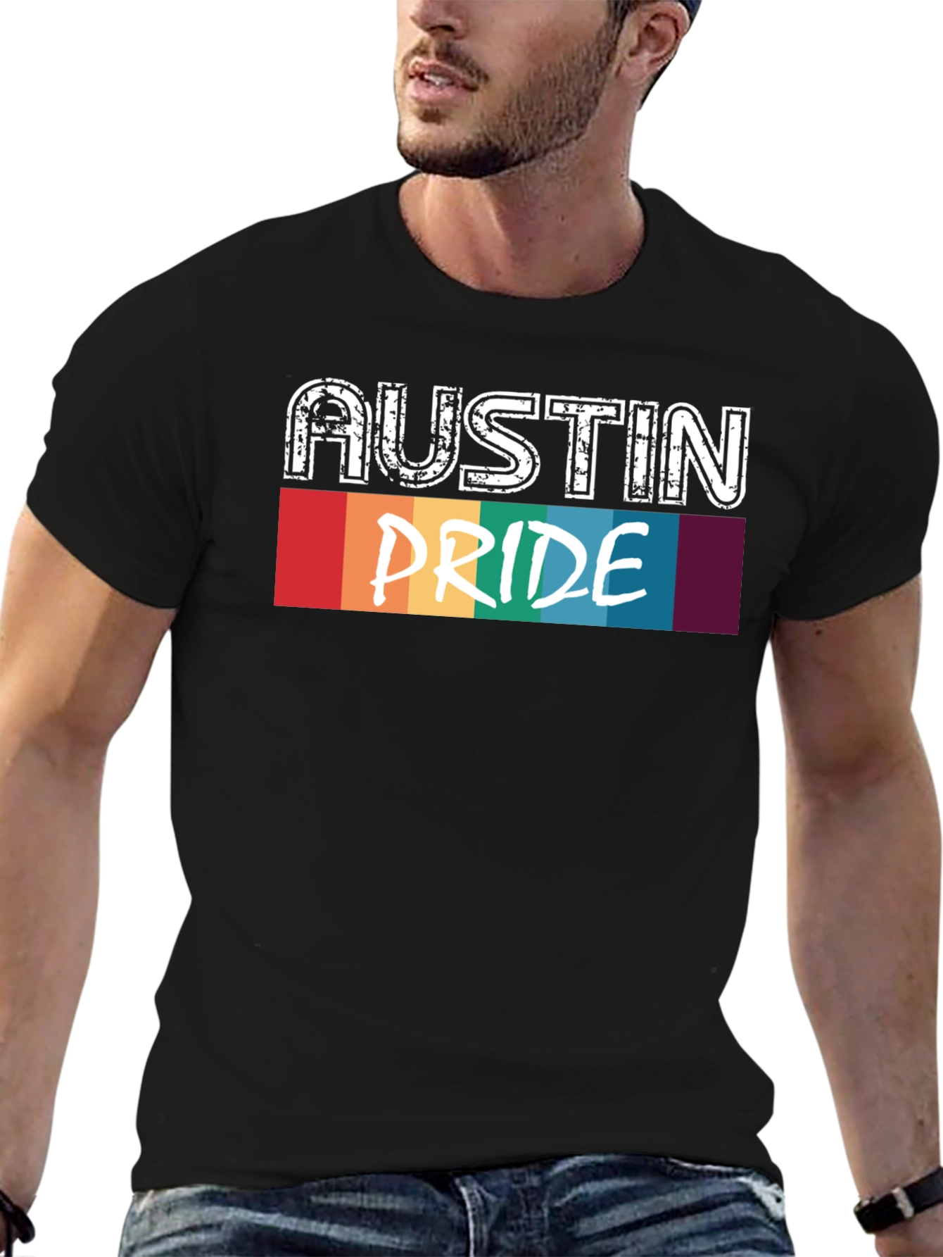 Austin Pride T-Shirt - Black Cotton Blend Tee