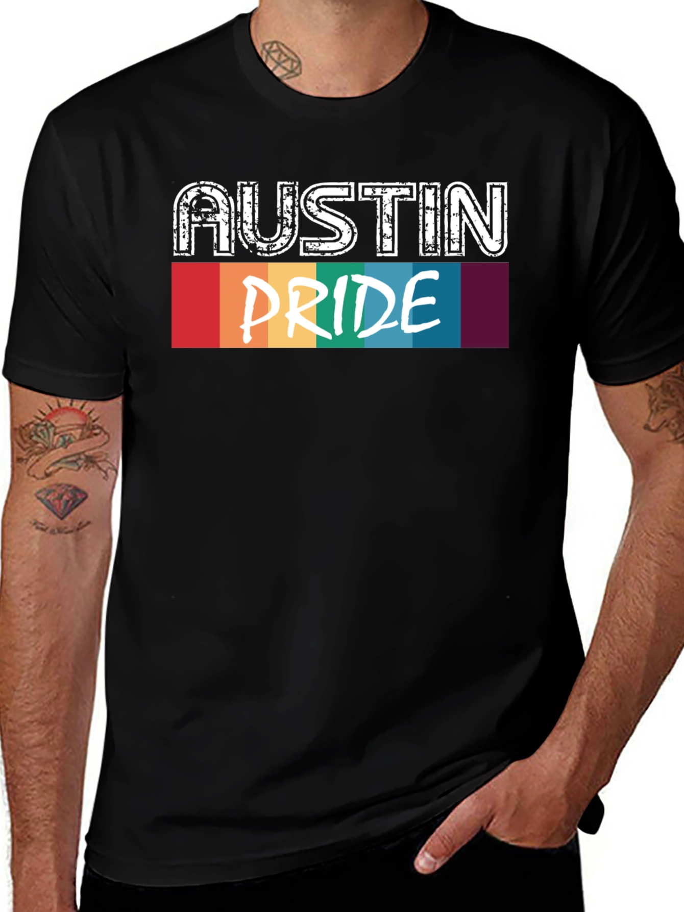 Austin Pride T-Shirt - Black Cotton Blend Tee