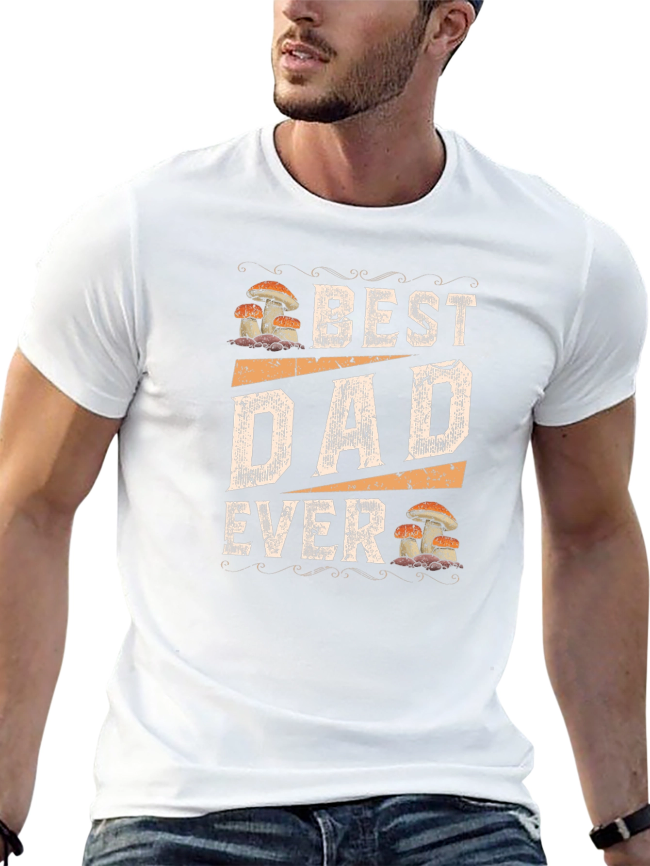 Best Dad Ever Mushroom Graphic T-Shirt