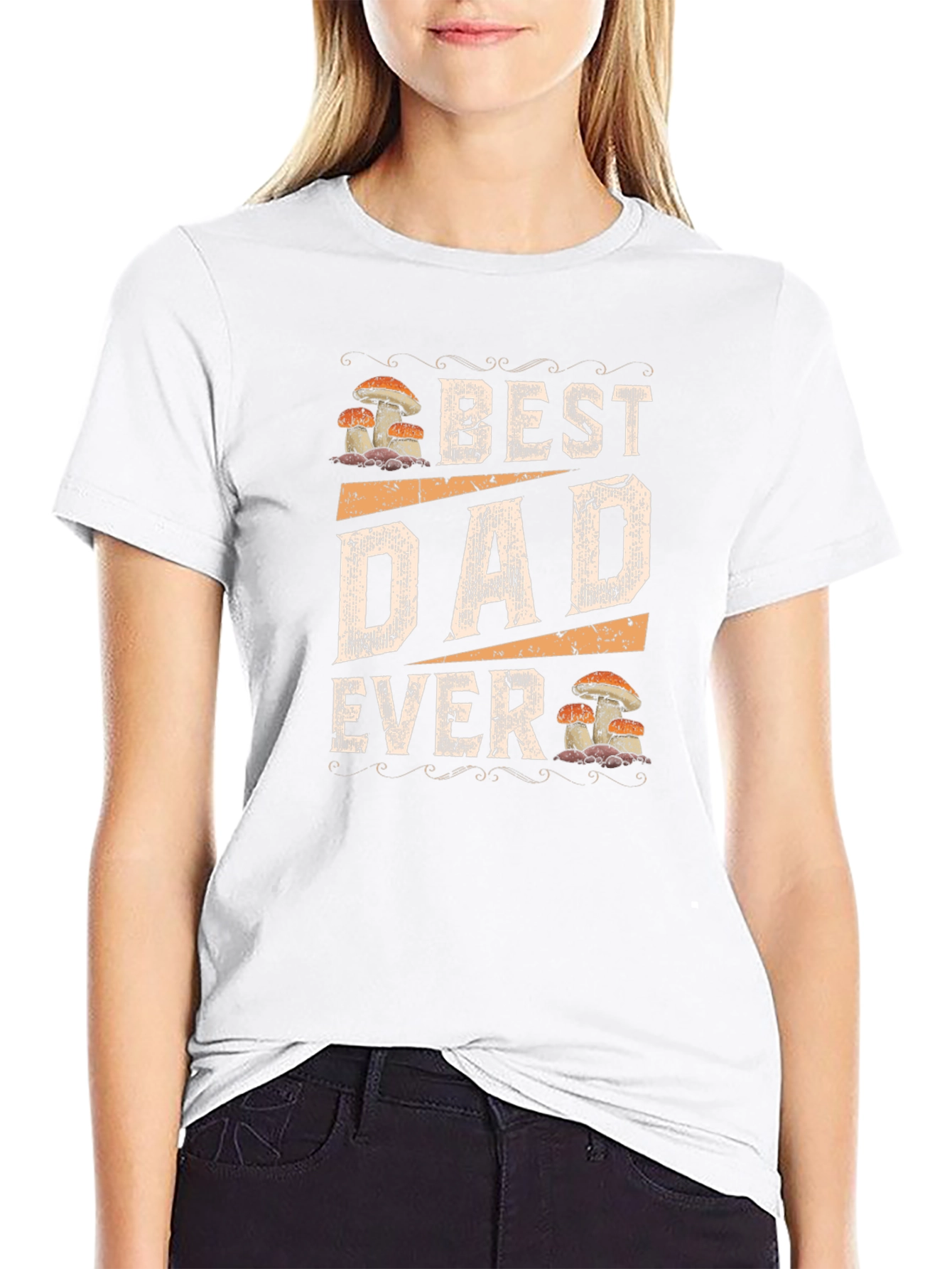 Best Dad Ever Mushroom Graphic T-Shirt