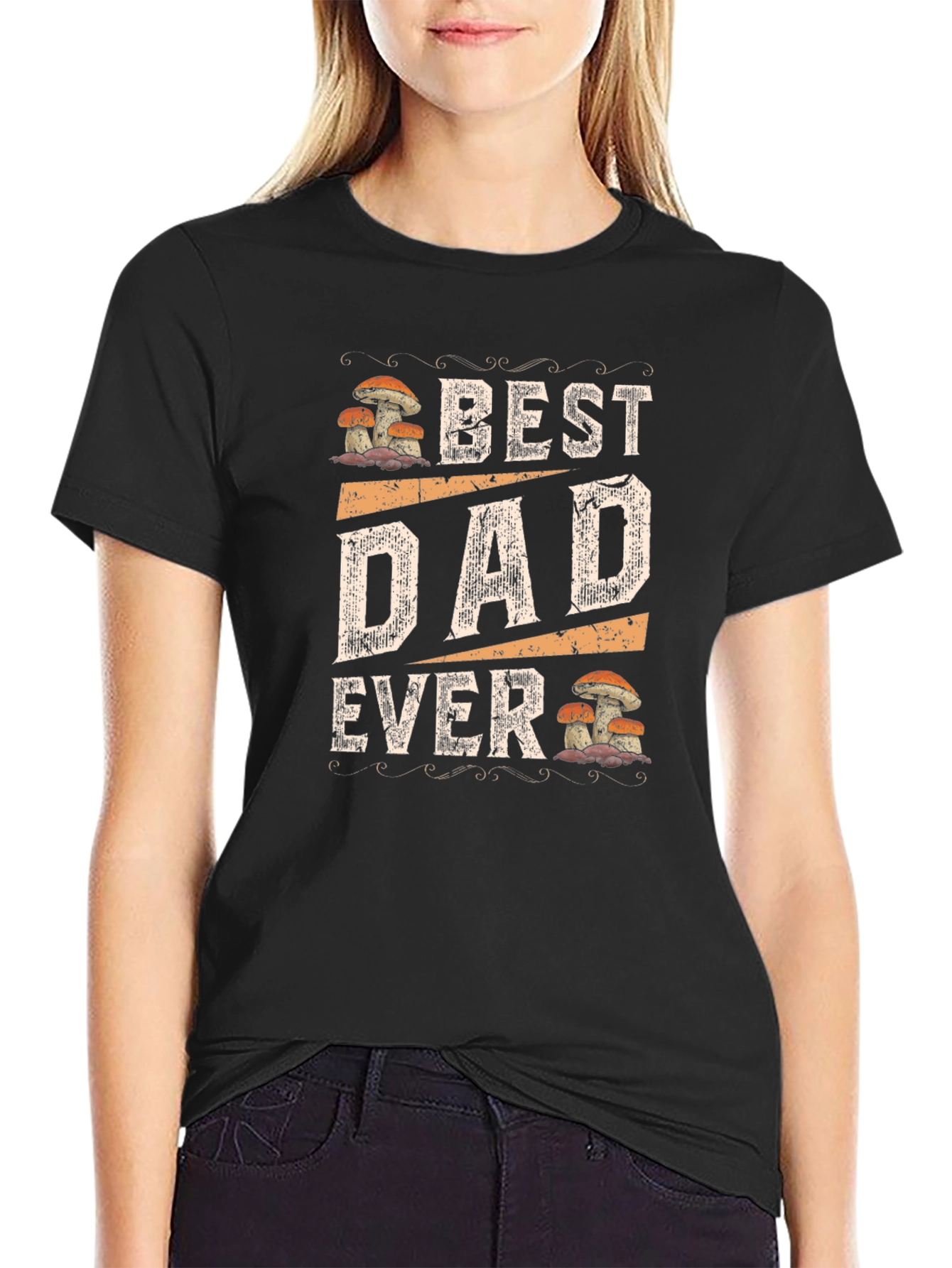 Best Dad Ever Mushroom Graphic T-Shirt