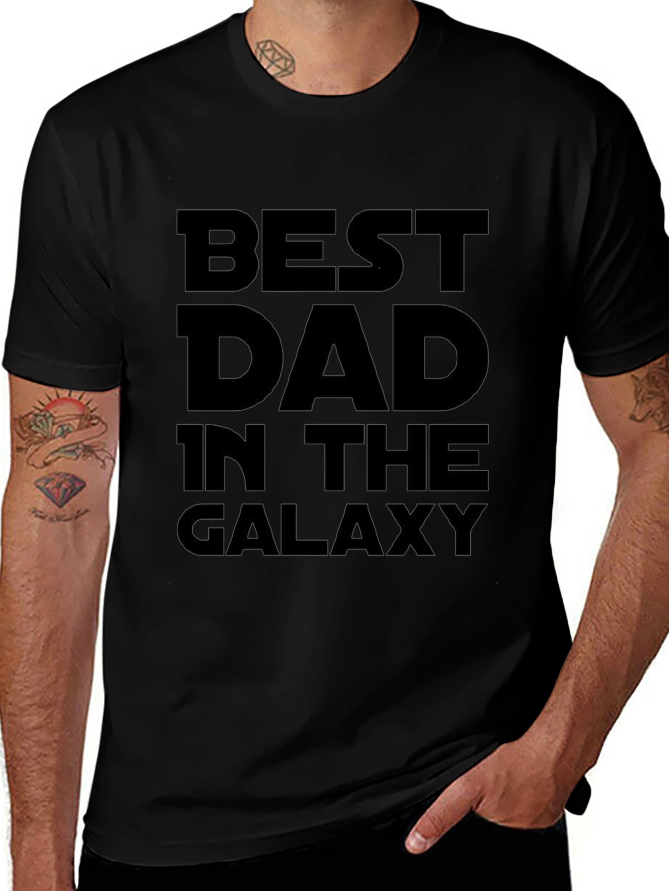 Best Dad in the Galaxy T-Shirt - Black