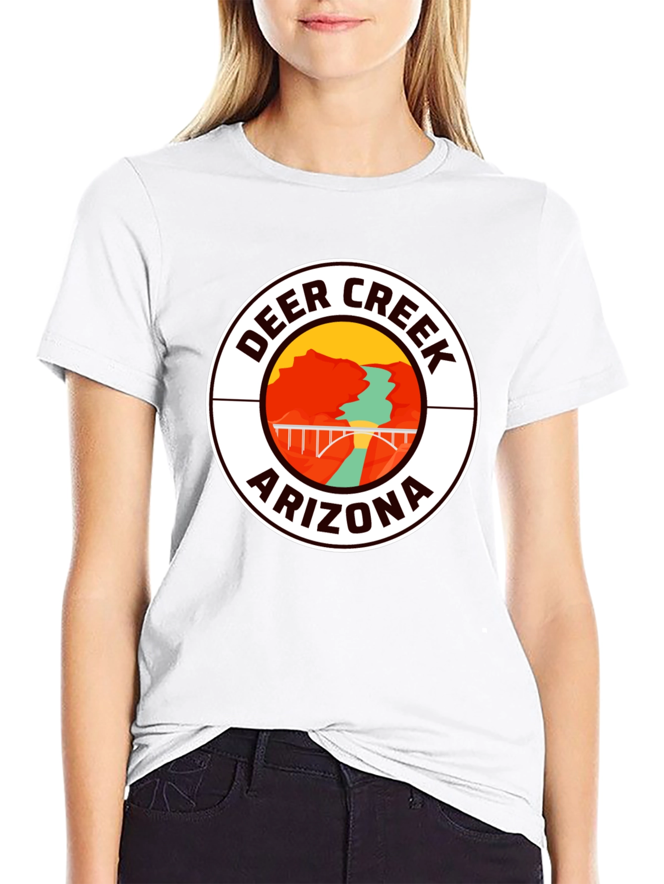 Deer Creek Arizona Graphic Tee - Black Cotton T-Shirt