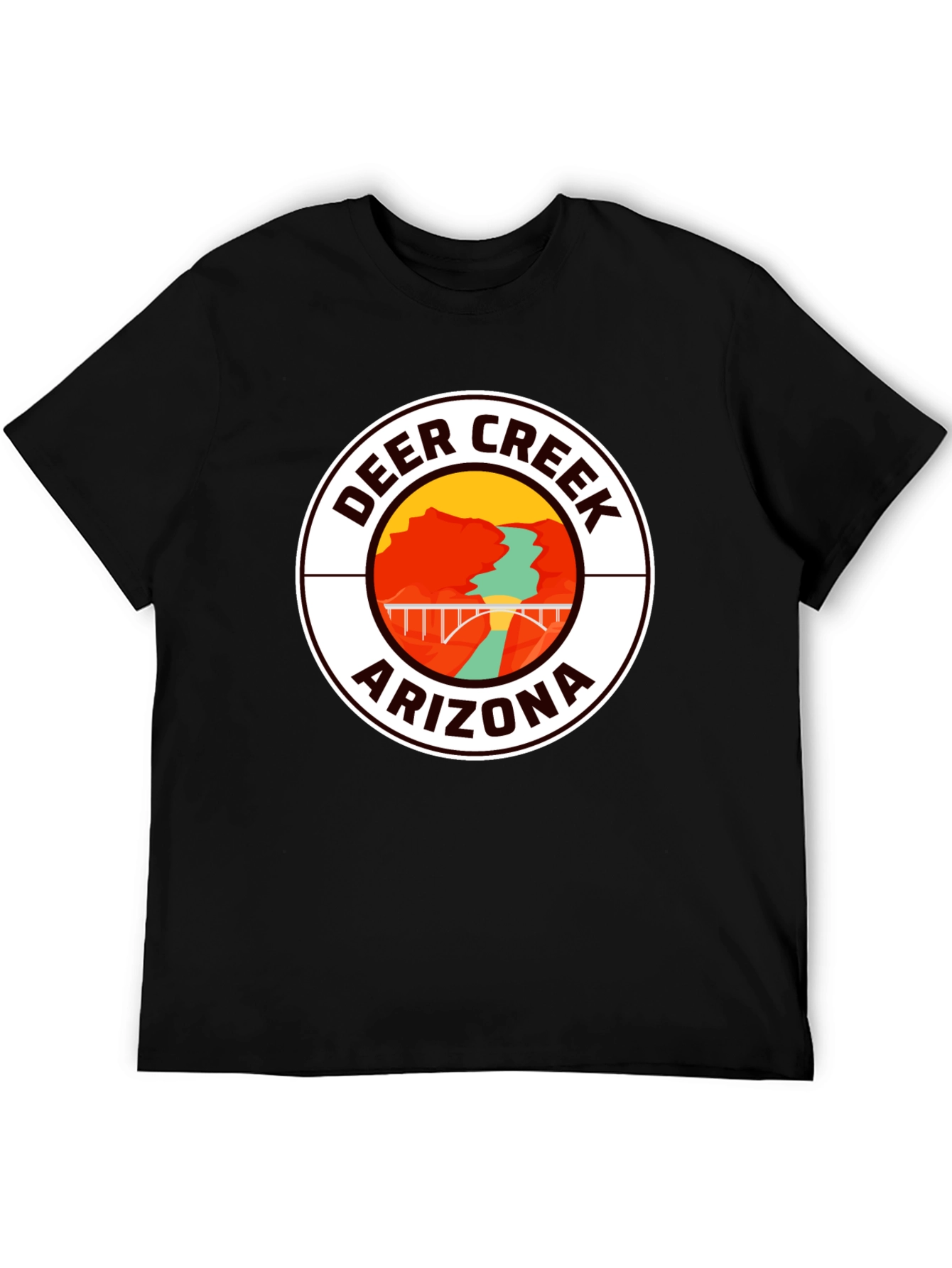 Deer Creek Arizona Graphic Tee - Black Cotton T-Shirt