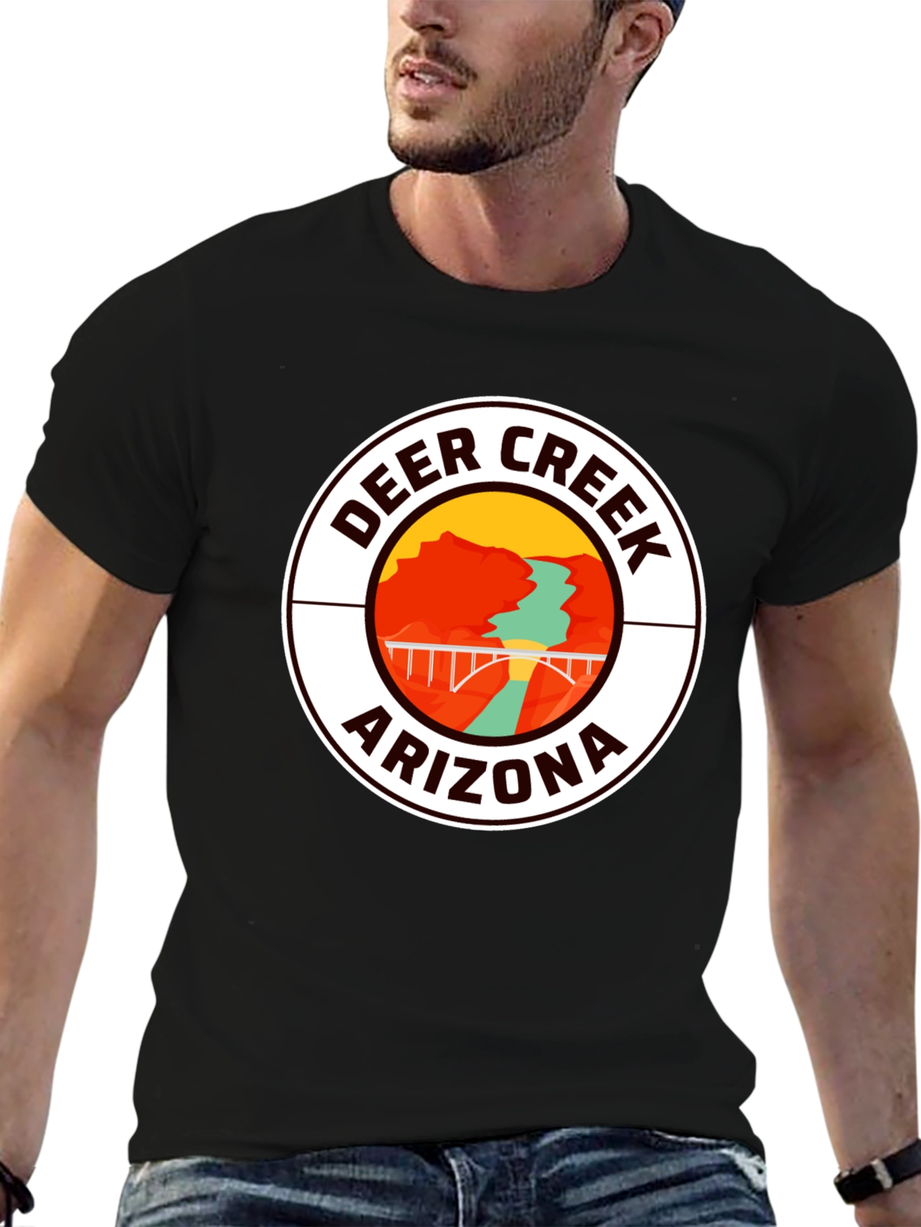 Deer Creek Arizona Graphic Tee - Black Cotton T-Shirt