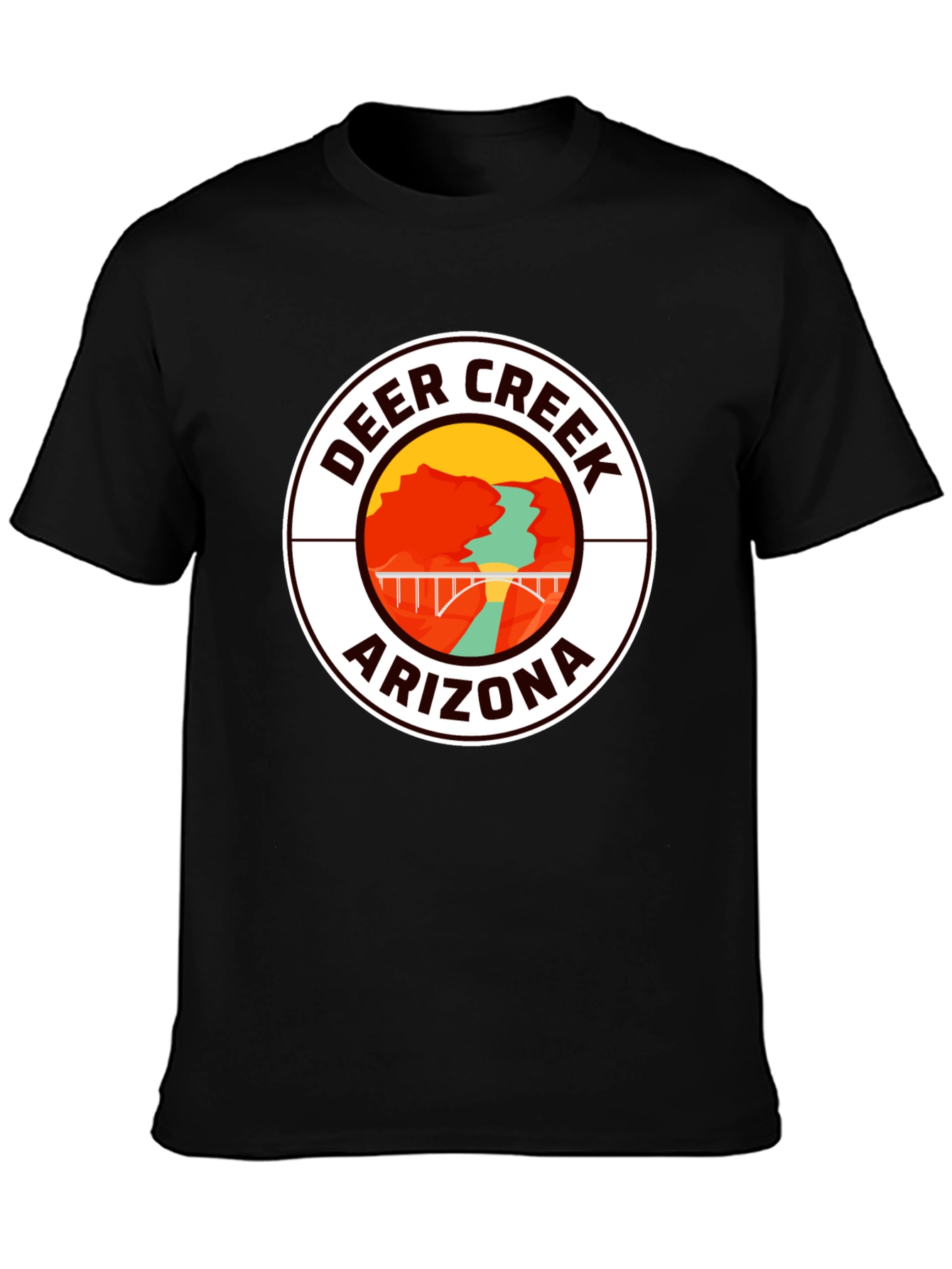 Deer Creek Arizona Graphic Tee - Black Cotton T-Shirt