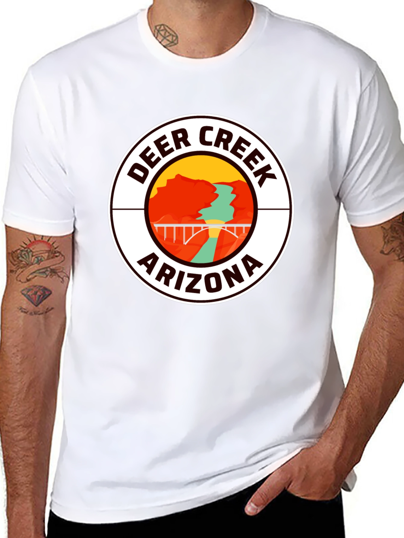 Deer Creek Arizona Graphic Tee - Black Cotton T-Shirt