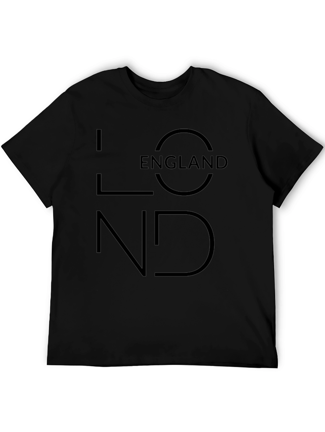 London England Graphic Print Black T-Shirt