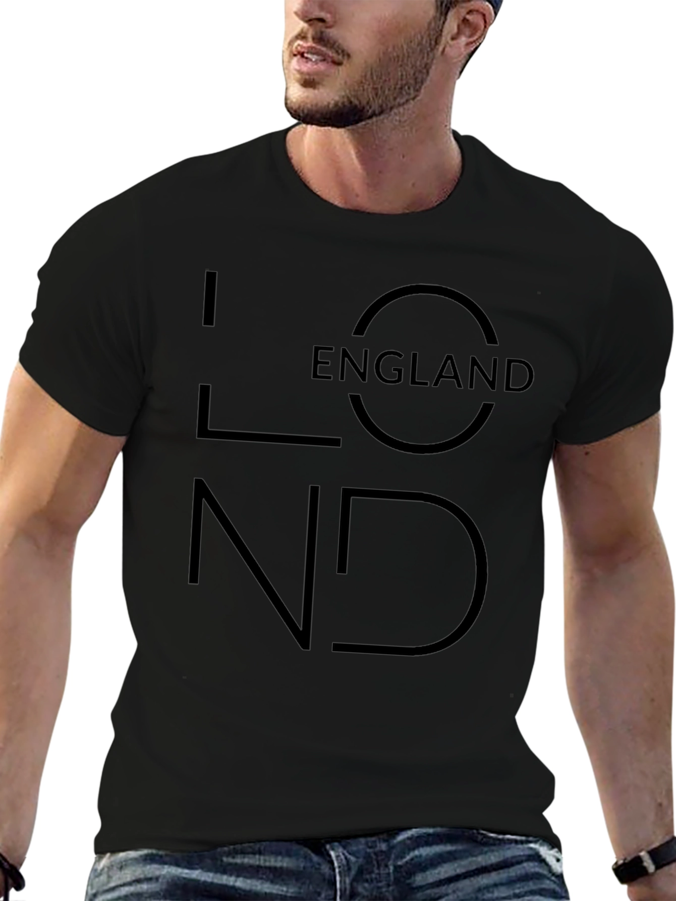 London England Graphic Print Black T-Shirt