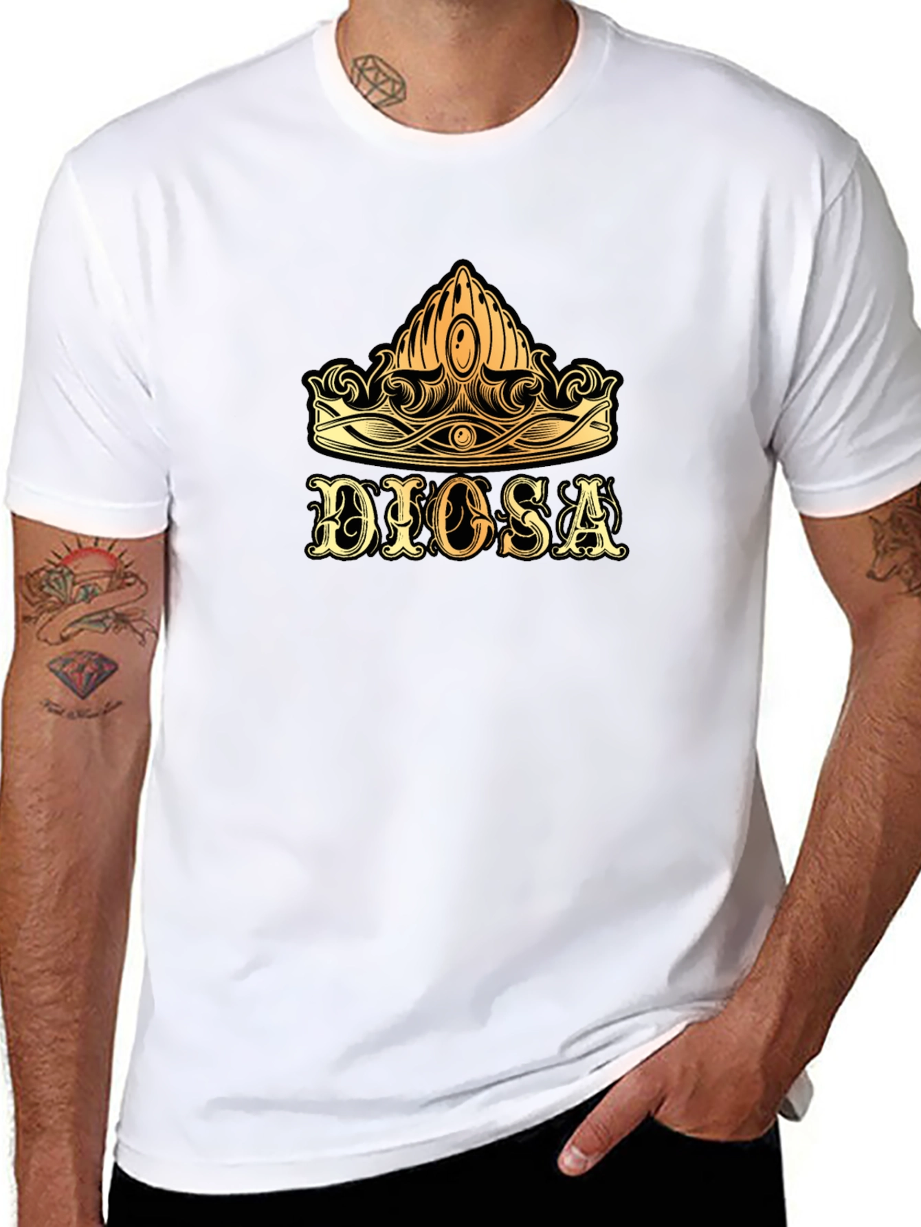 Dios Crown Graphic Tee - Stylish Black T-Shirt