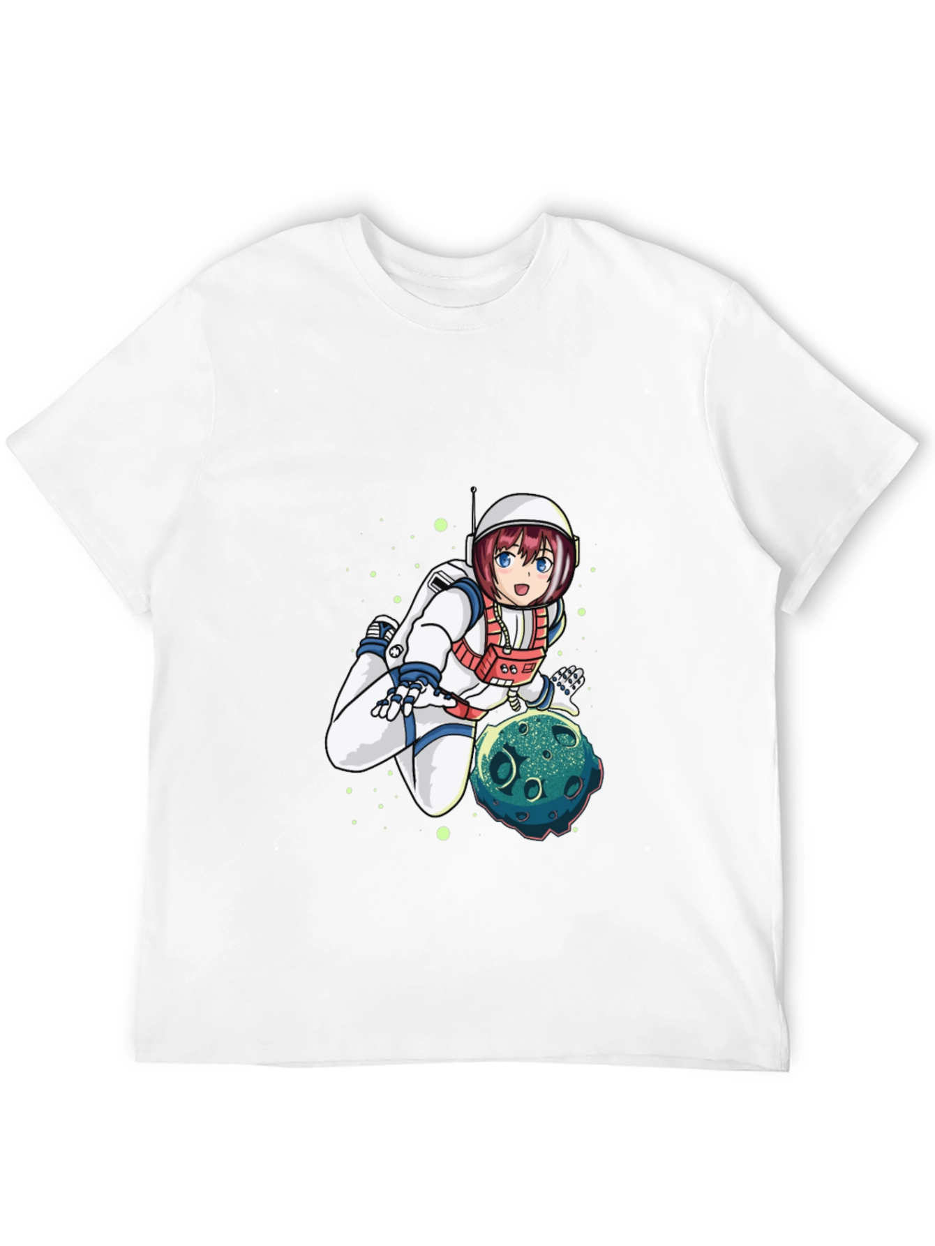Astronaut Anime Graphic Tee - Black Cotton T-Shirt