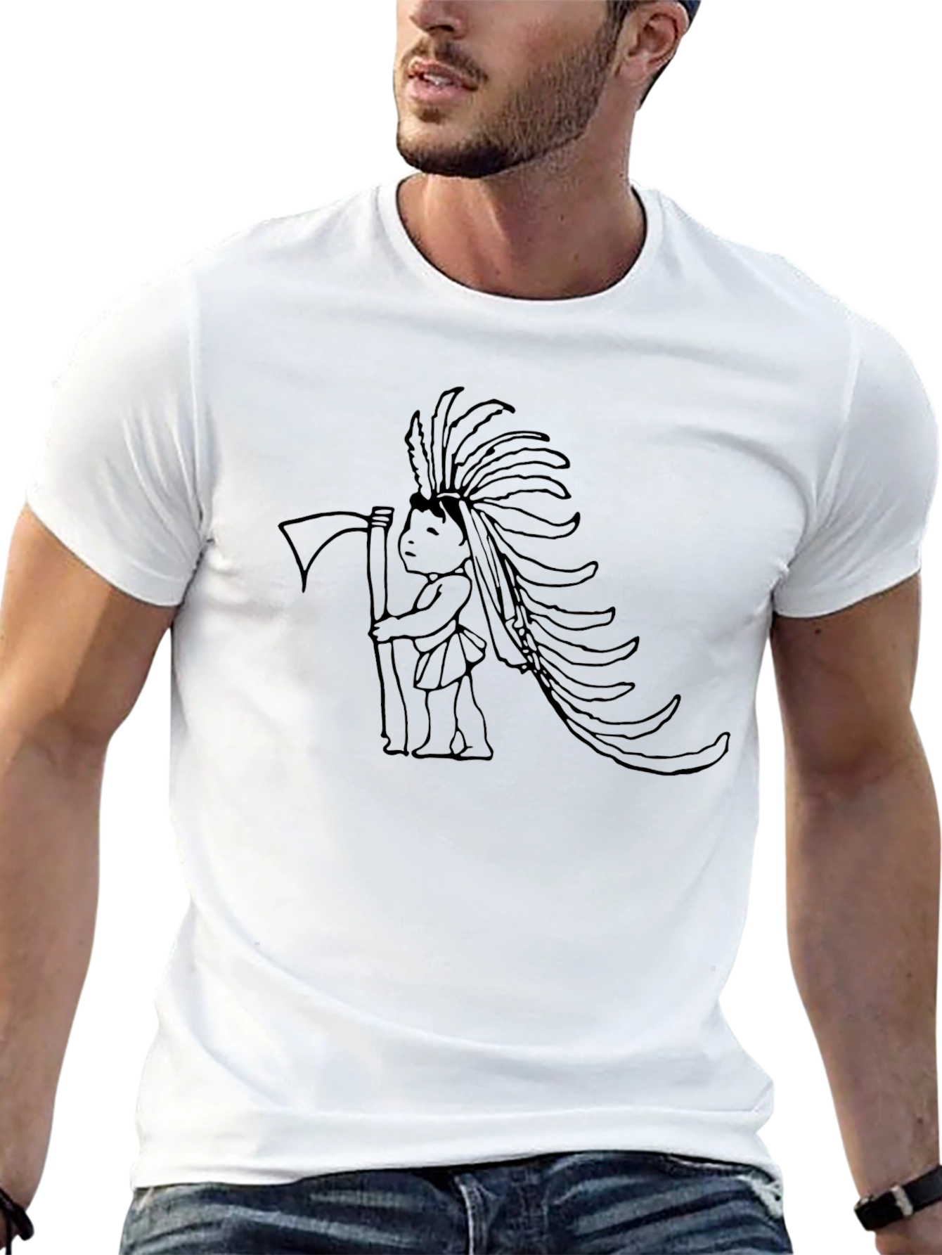 Native American Graphic T-Shirt - Black