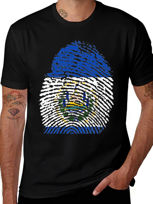 El Salvador Fingerprint Flag T-Shirt