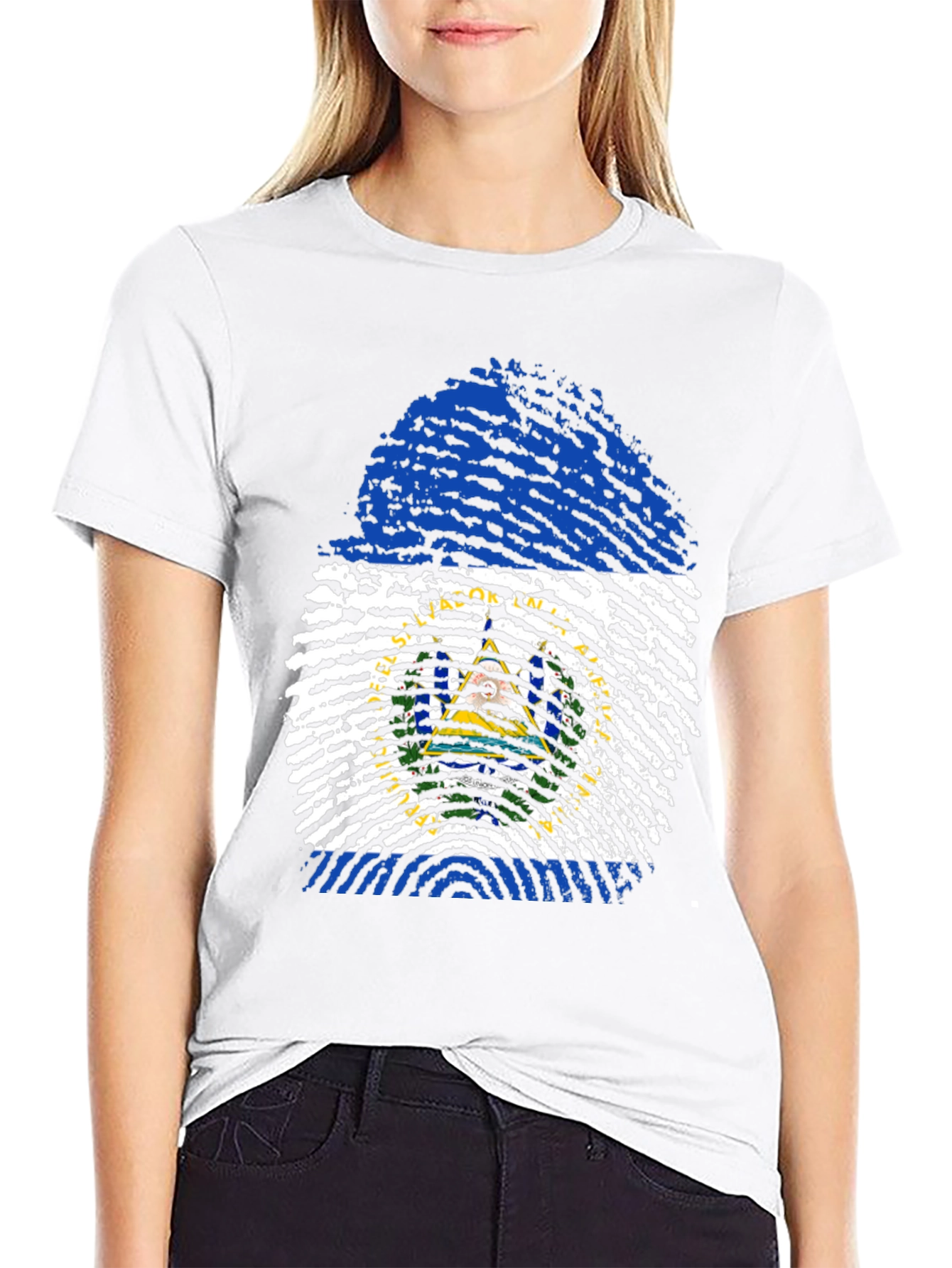 El Salvador Fingerprint Flag T-Shirt