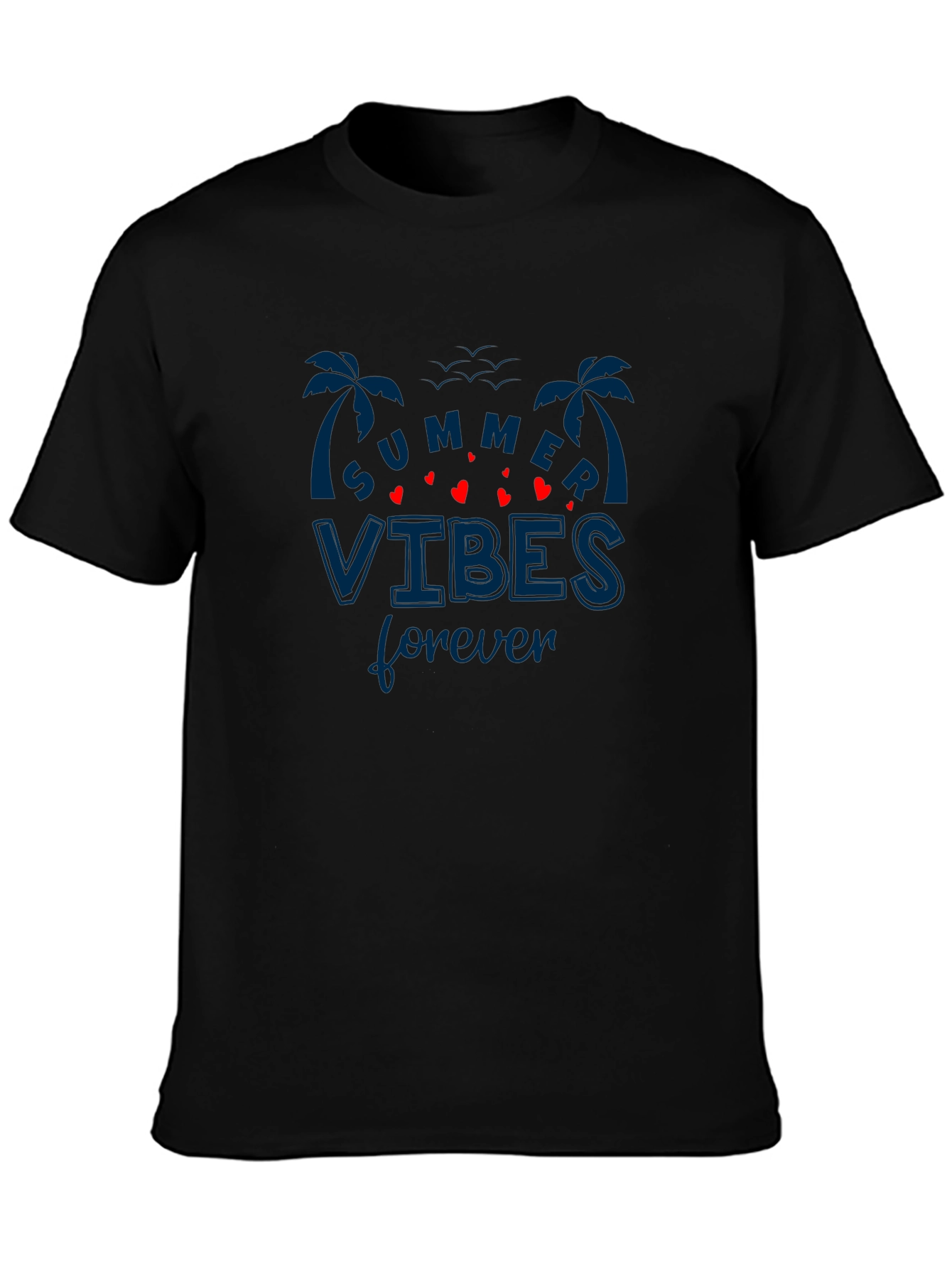 Summer Vibes Forever Black T-Shirt