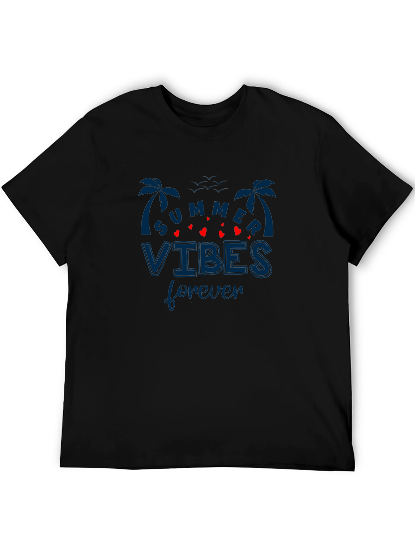 Summer Vibes Forever Black T-Shirt