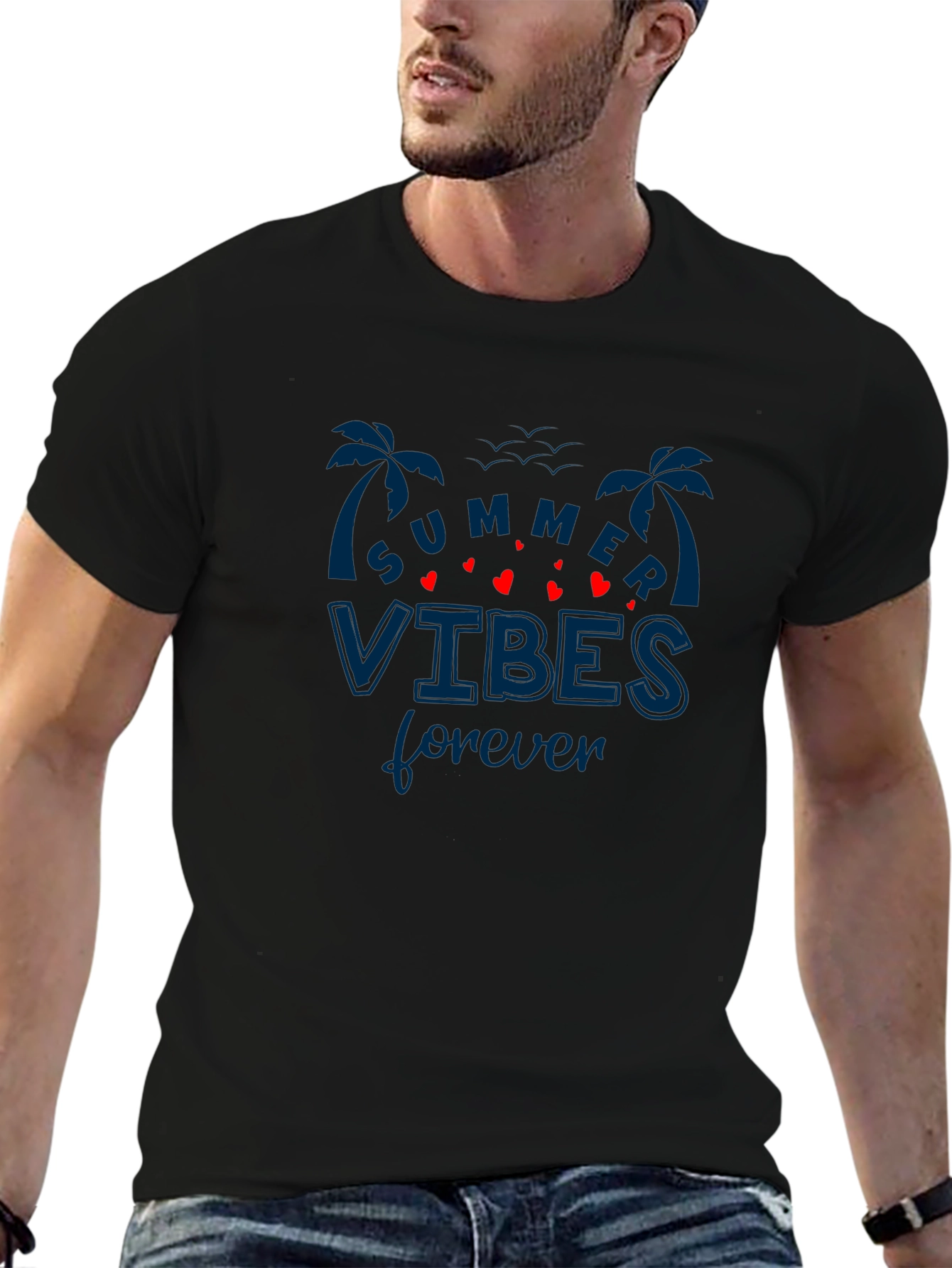 Summer Vibes Forever Black T-Shirt