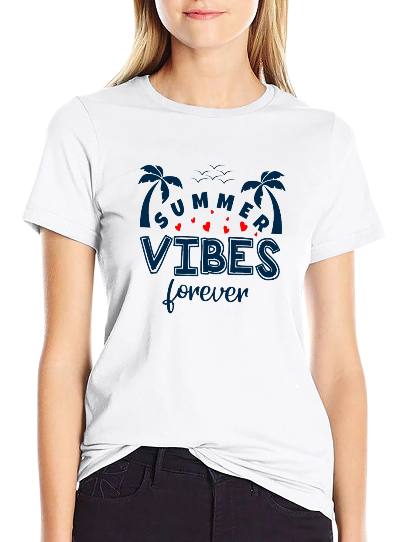 Summer Vibes Forever Black T-Shirt