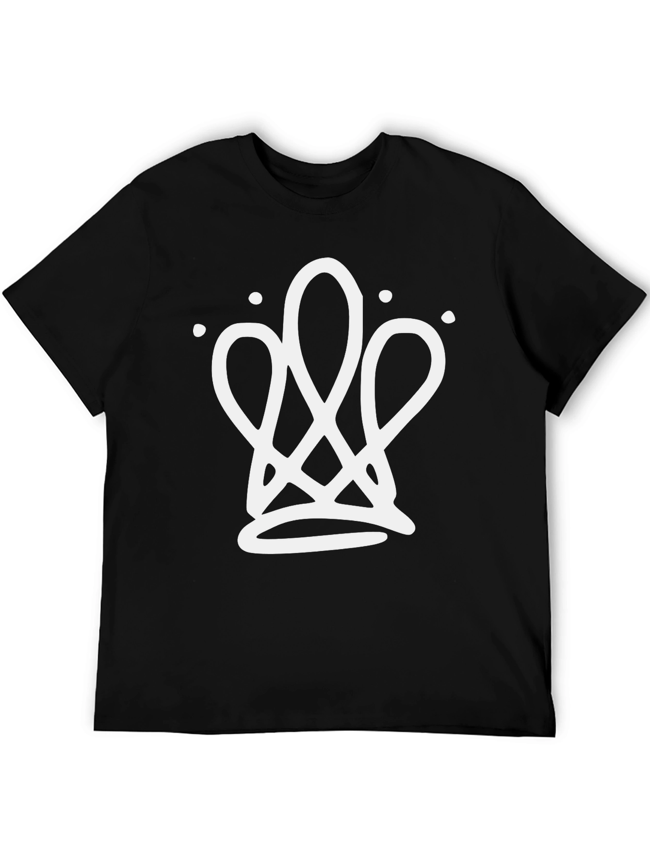 Abstract Crown Graphic Tee - Black