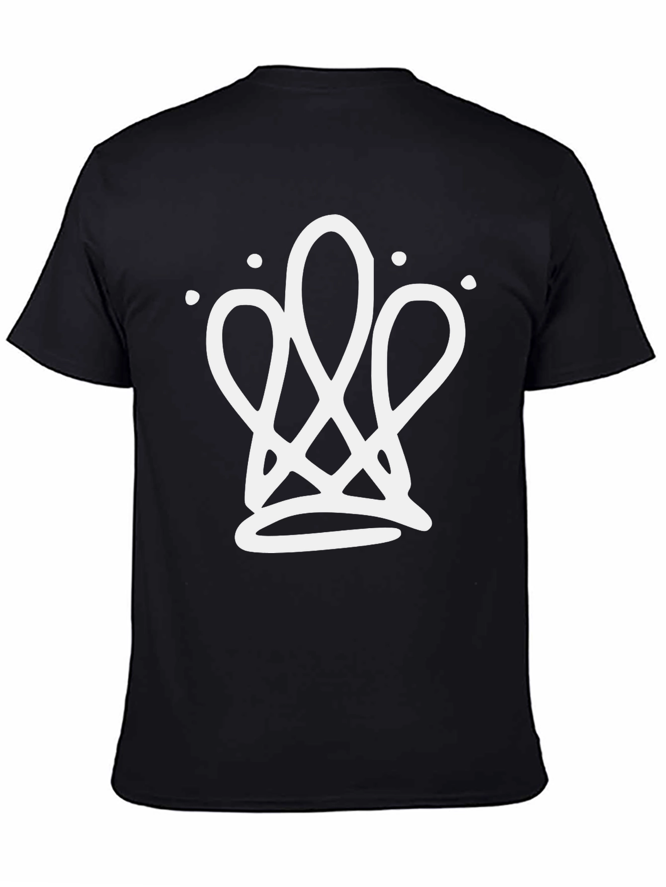 Abstract Crown Graphic Tee - Black