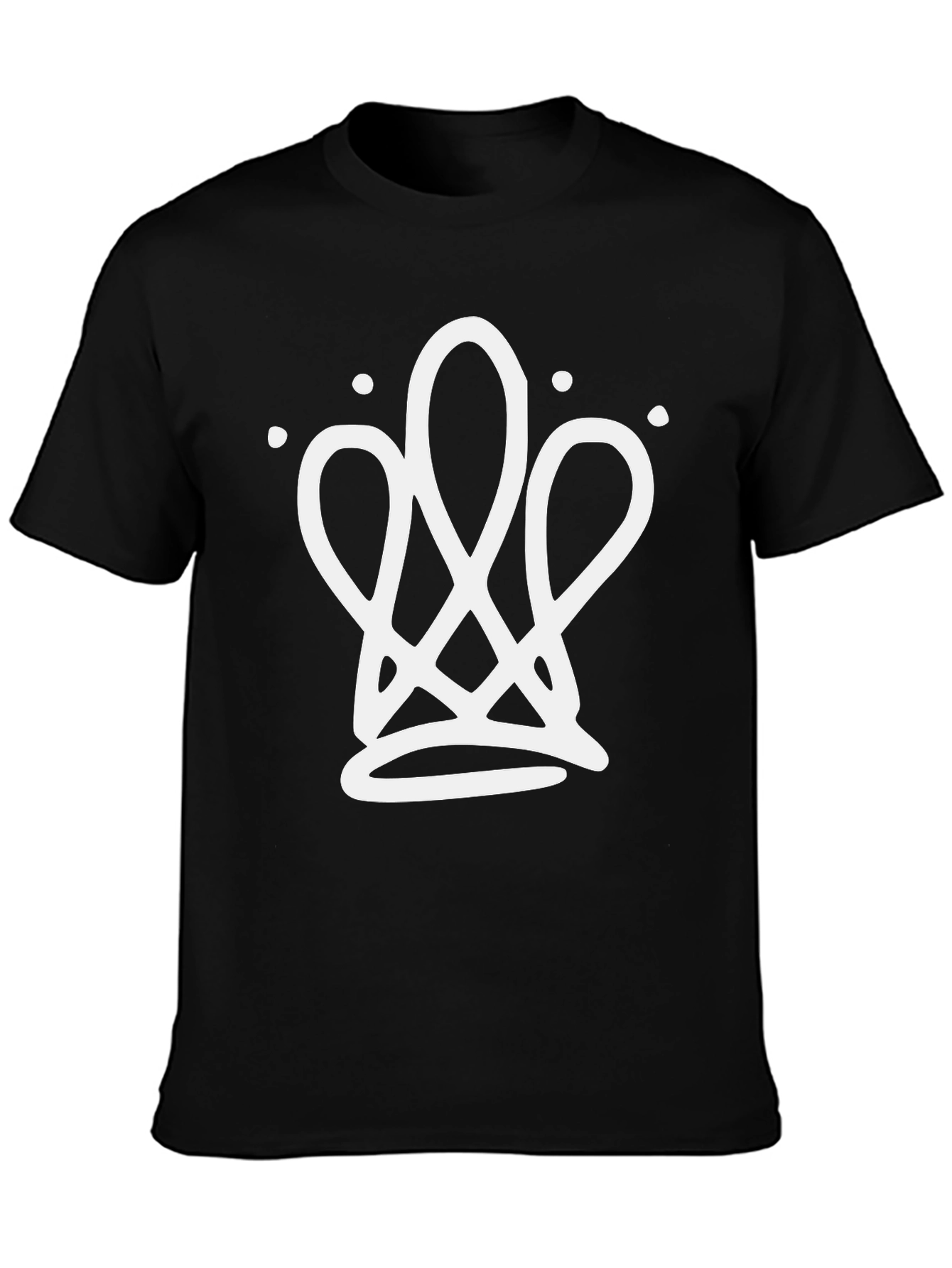 Abstract Crown Graphic Tee - Black