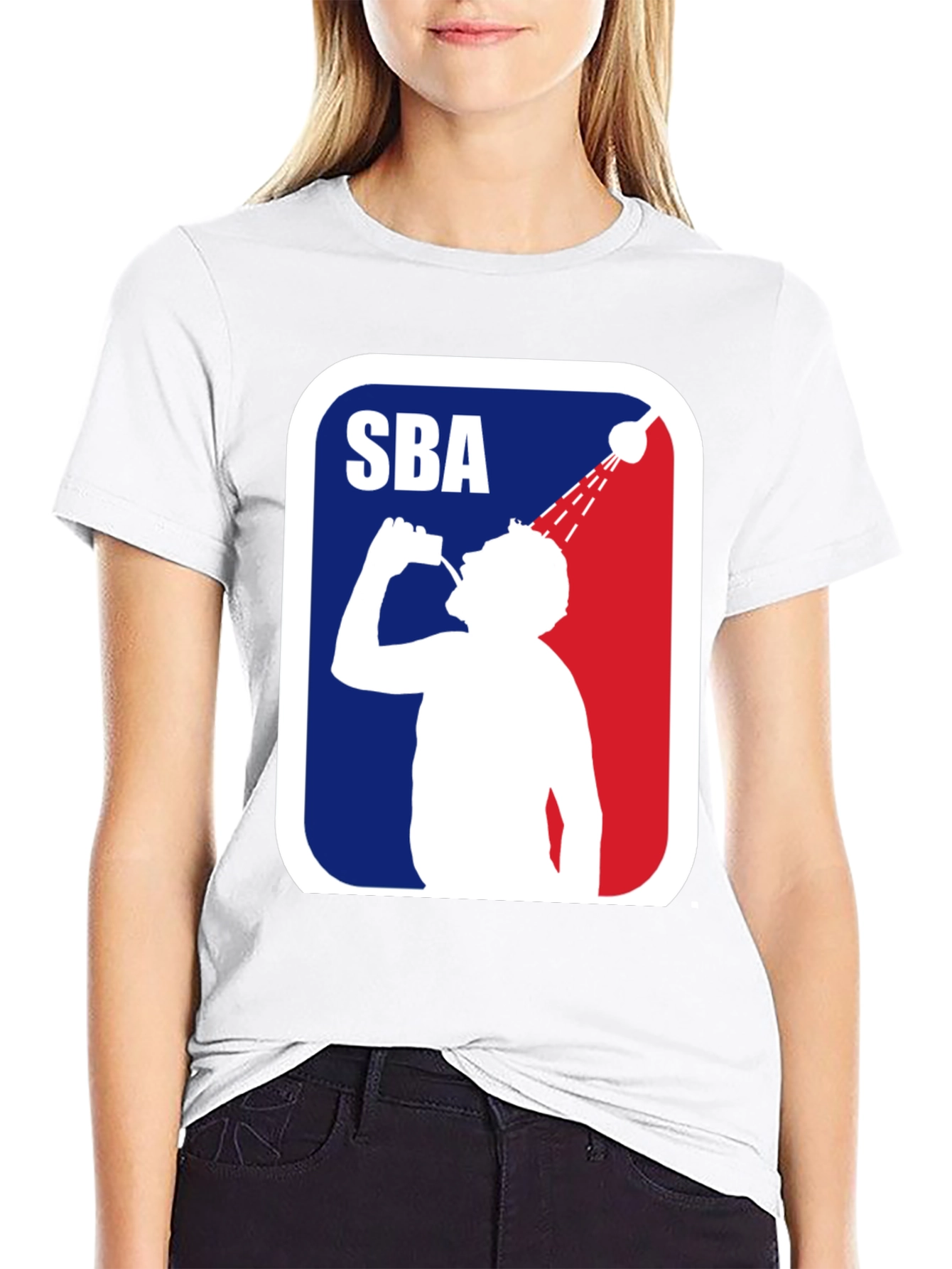 SBA Shower Beer League Funny Mens Black T-Shirt