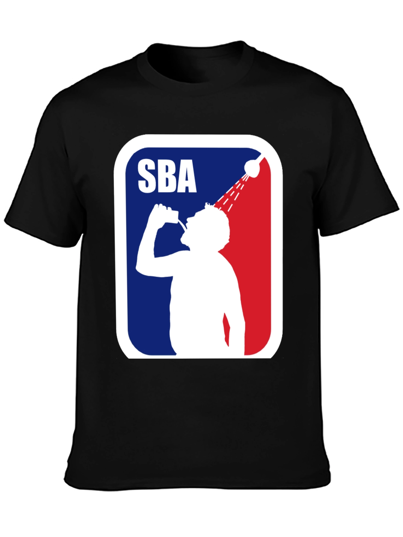 SBA Shower Beer League Funny Mens Black T-Shirt