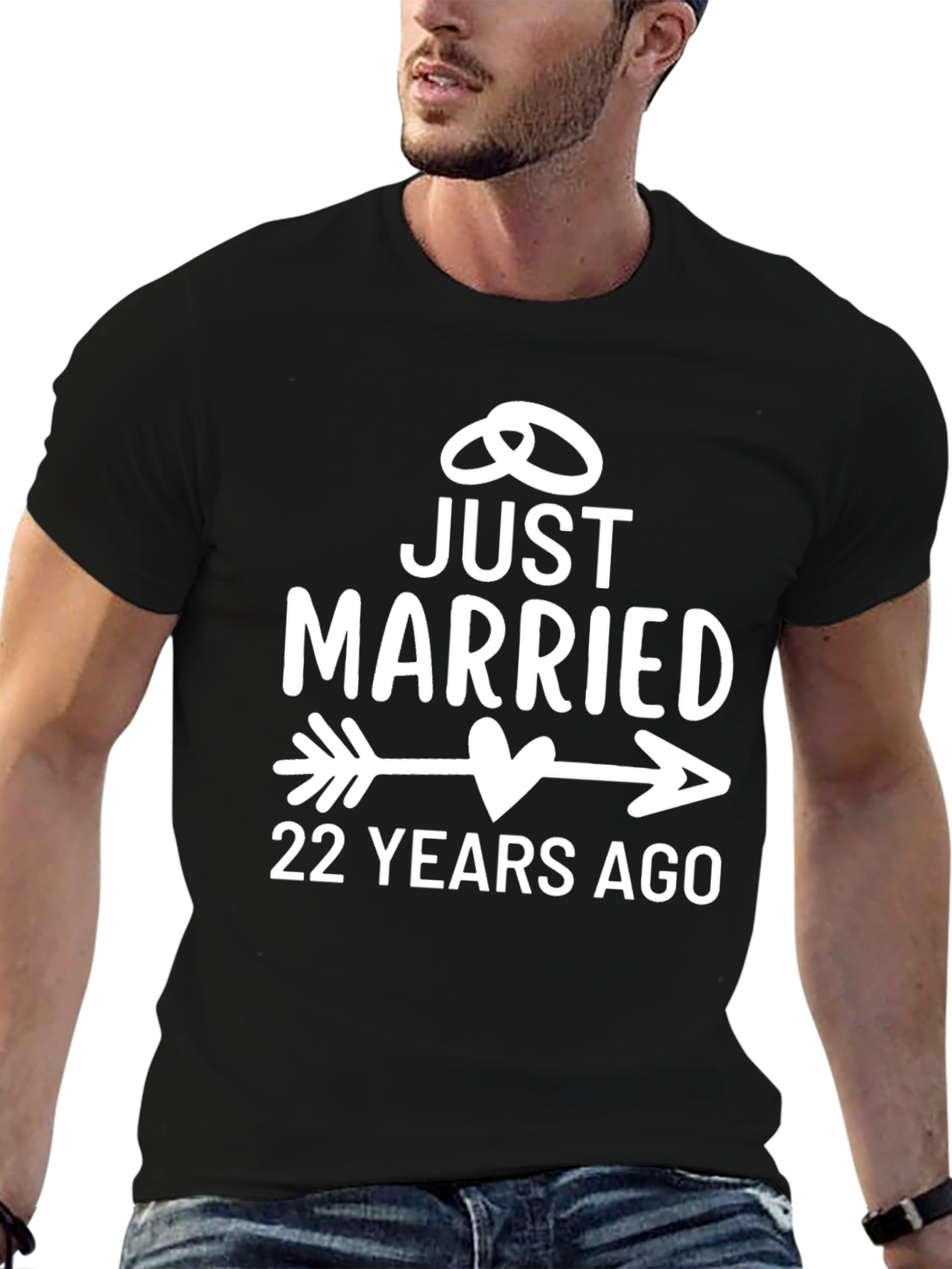 Just Married 22 Years Ago T-Shirt - Anniversary Tee