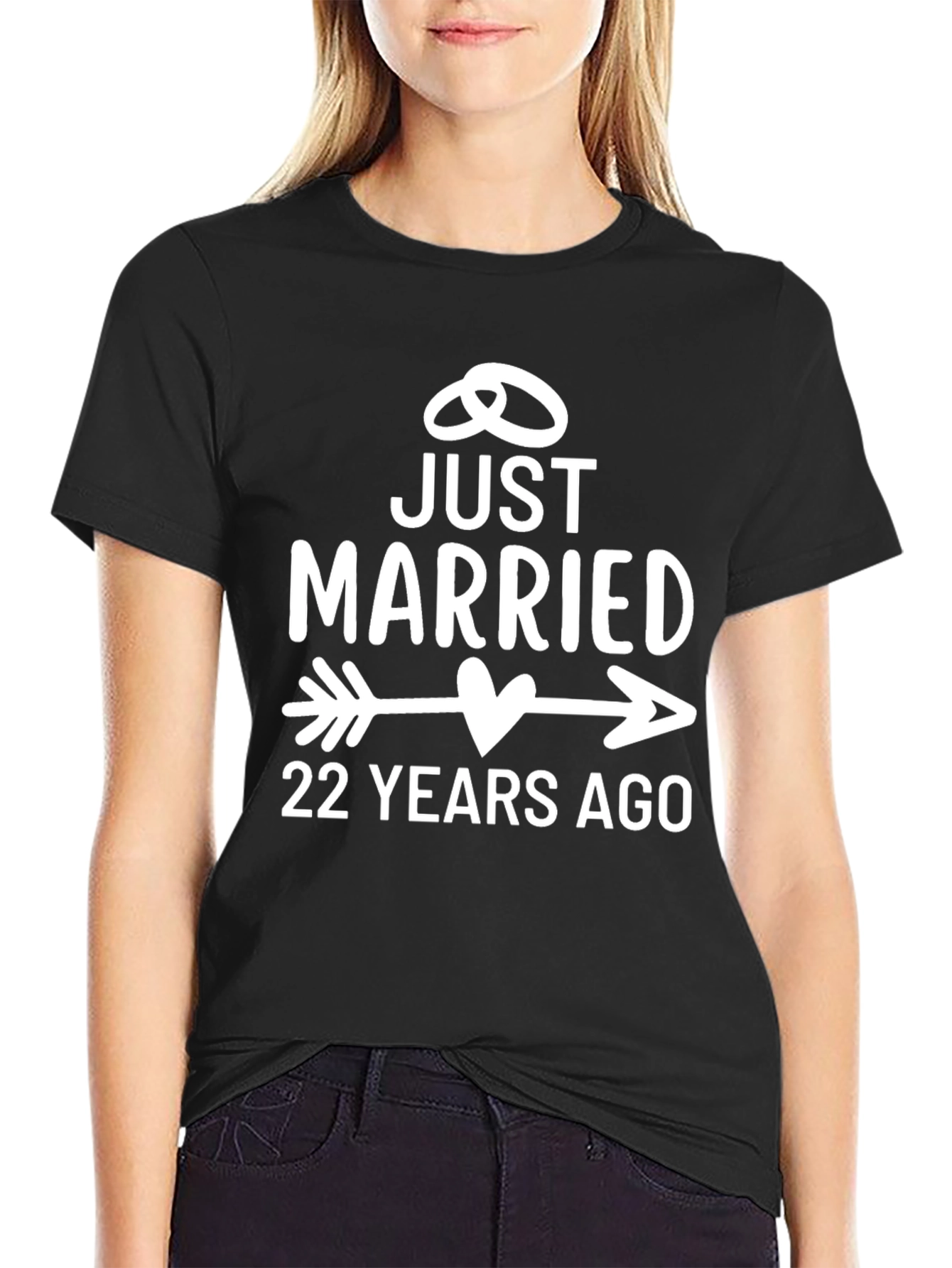 Just Married 22 Years Ago T-Shirt - Anniversary Tee