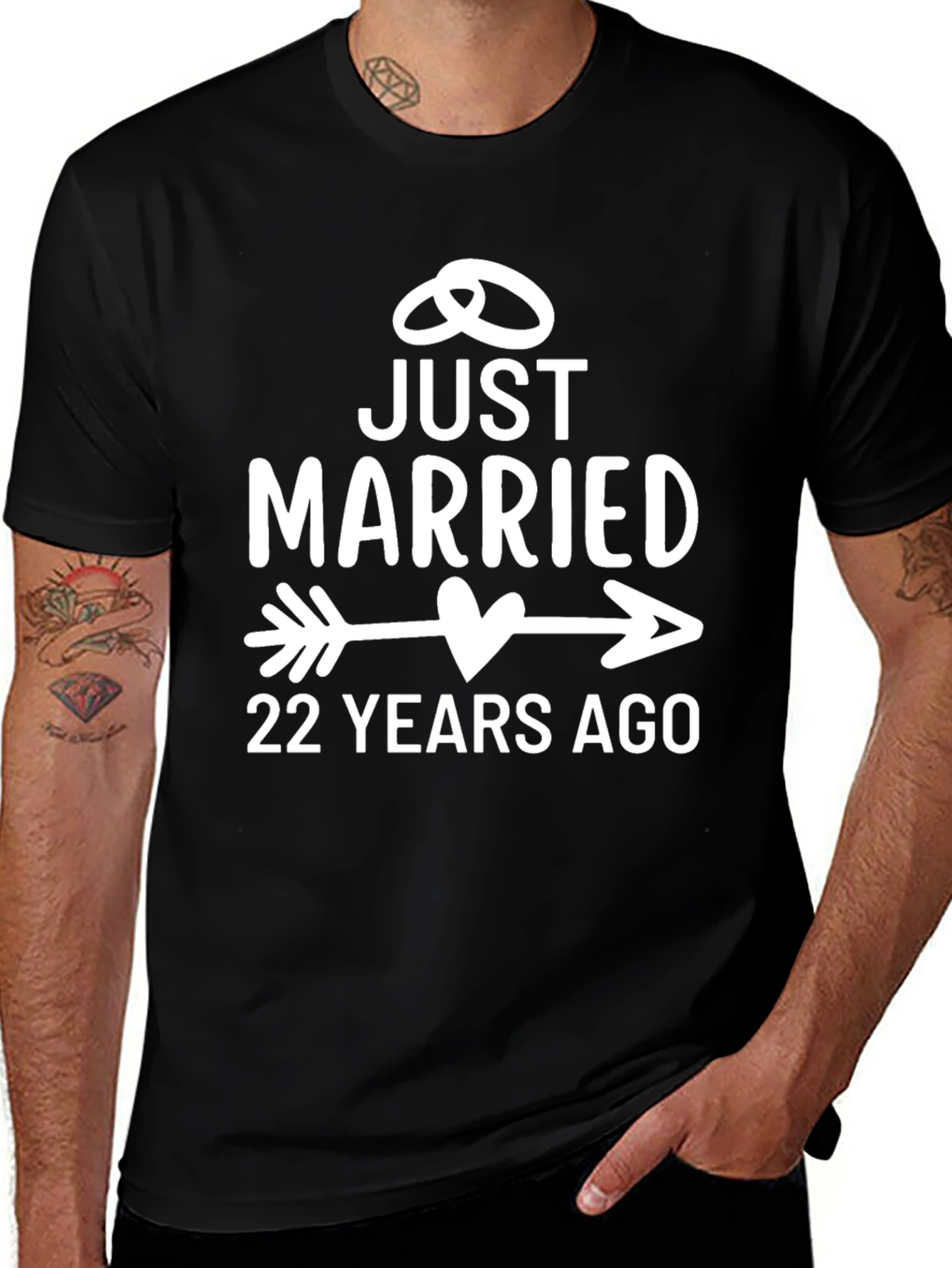 Just Married 22 Years Ago T-Shirt - Anniversary Tee