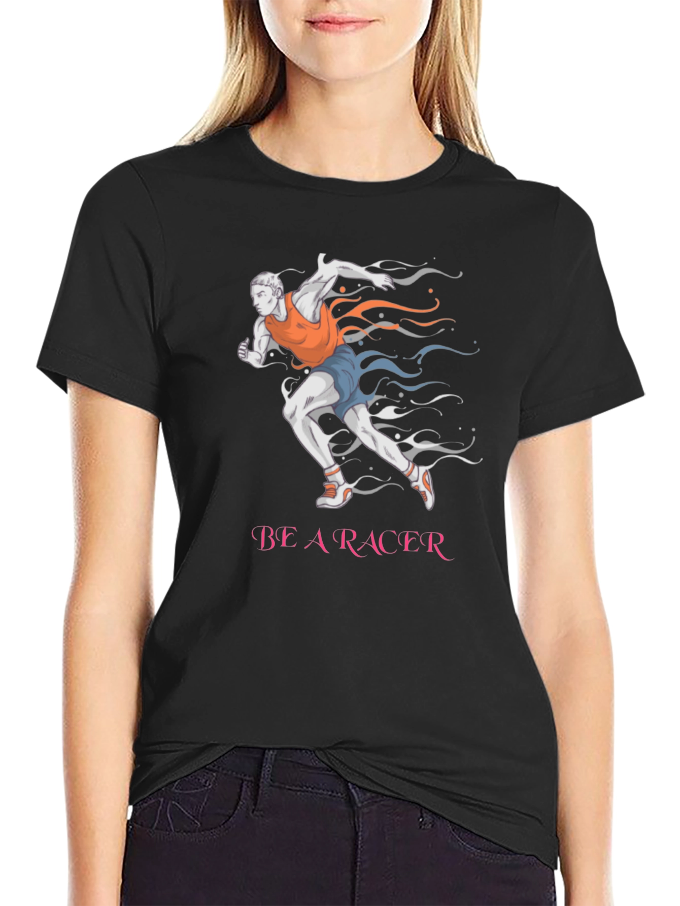 Be A Racer Black Graphic Tee