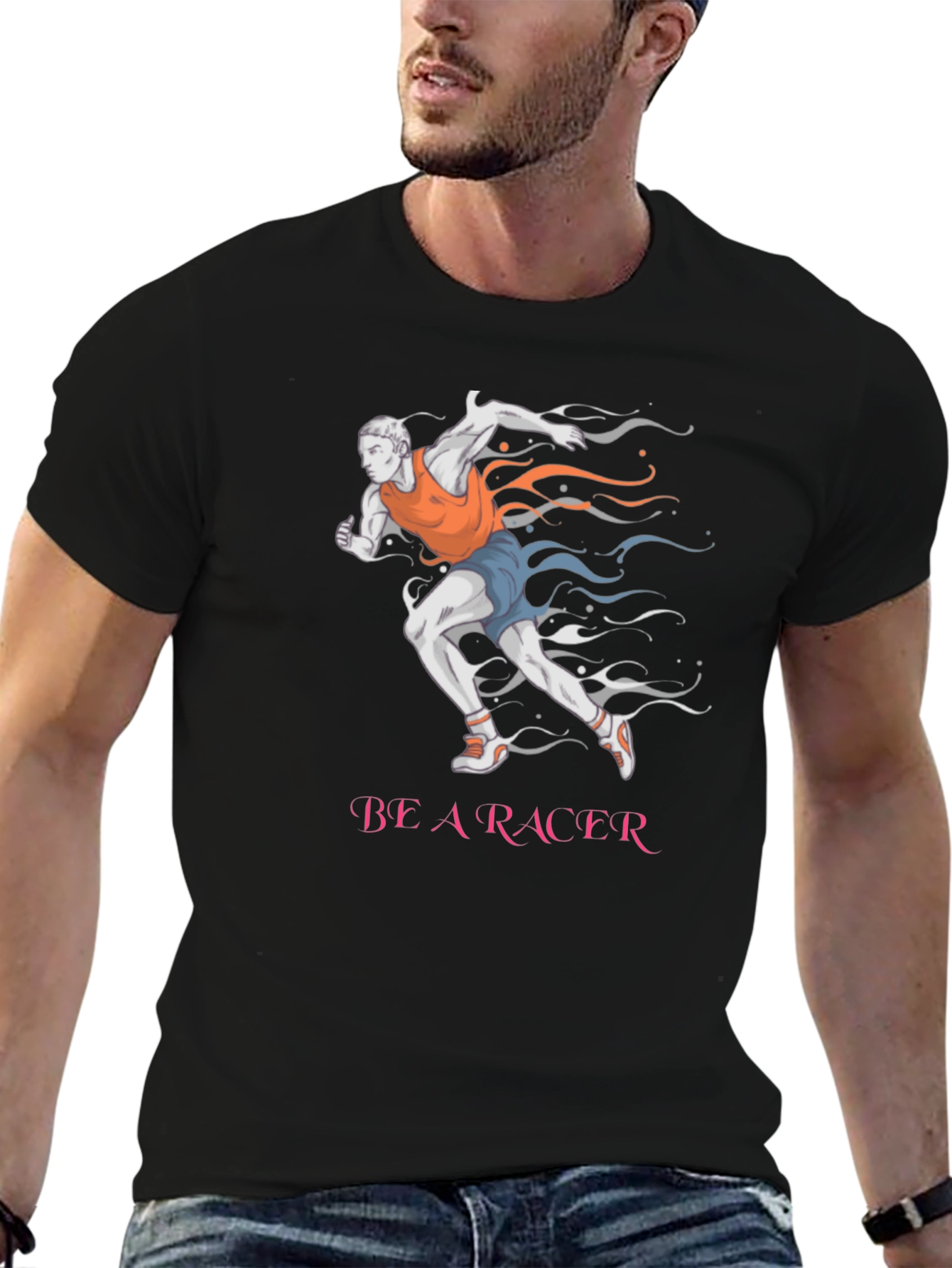 Be A Racer Black Graphic Tee