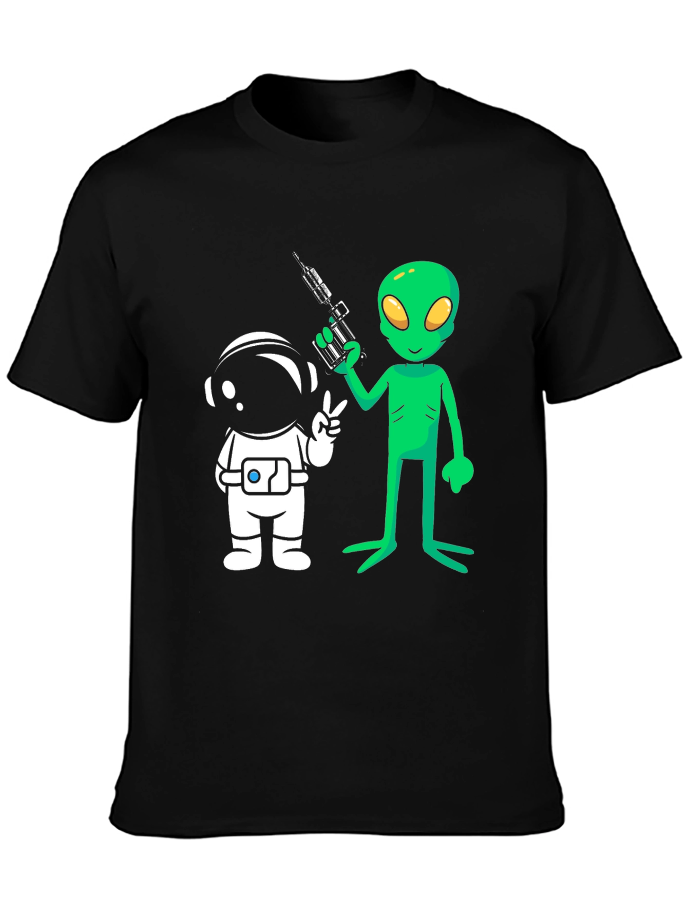 Alien & Astronaut Graphic Tee - Black