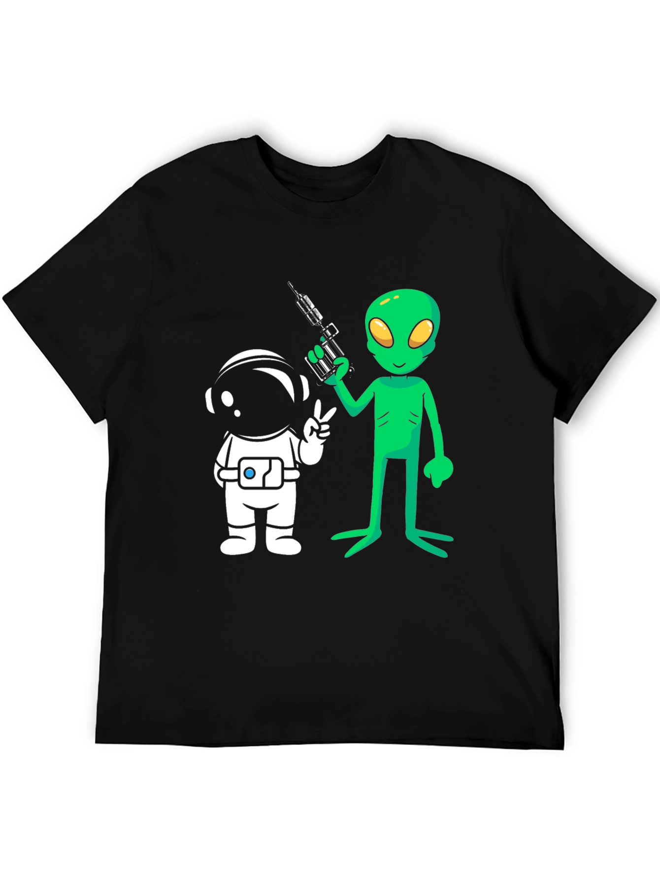 Alien & Astronaut Graphic Tee - Black