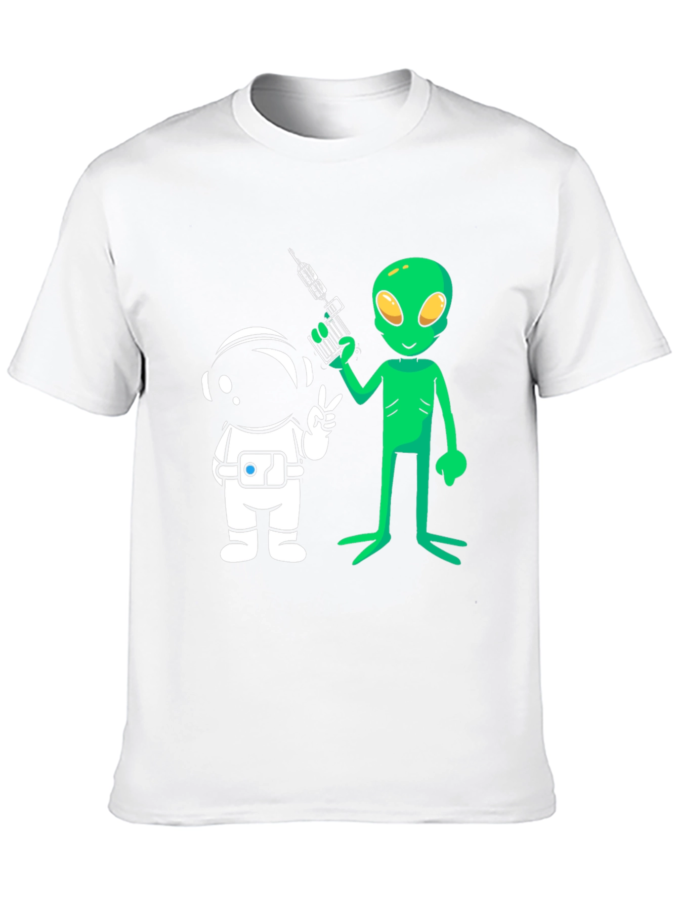 Alien & Astronaut Graphic Tee - Black