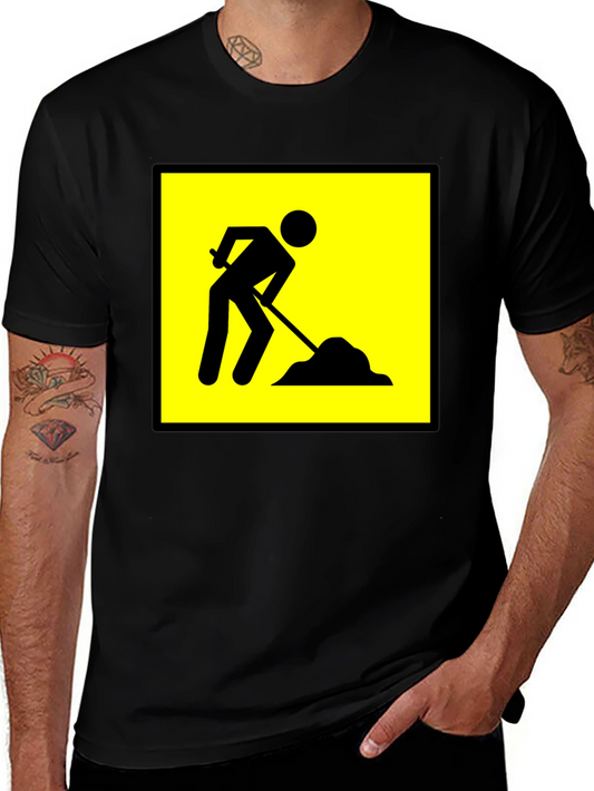 Mens Black Construction Crew T-Shirt