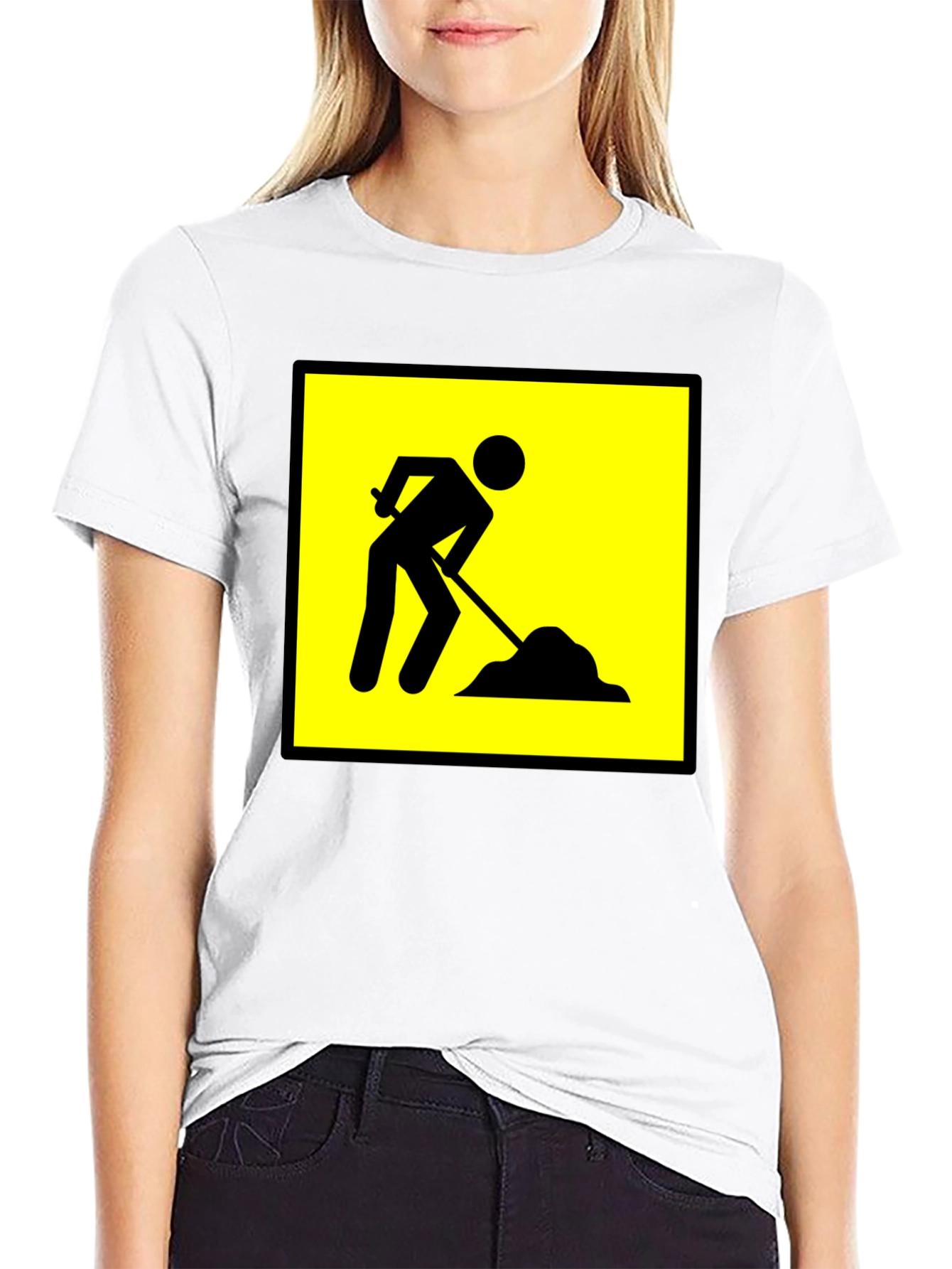 Mens Black Construction Crew T-Shirt