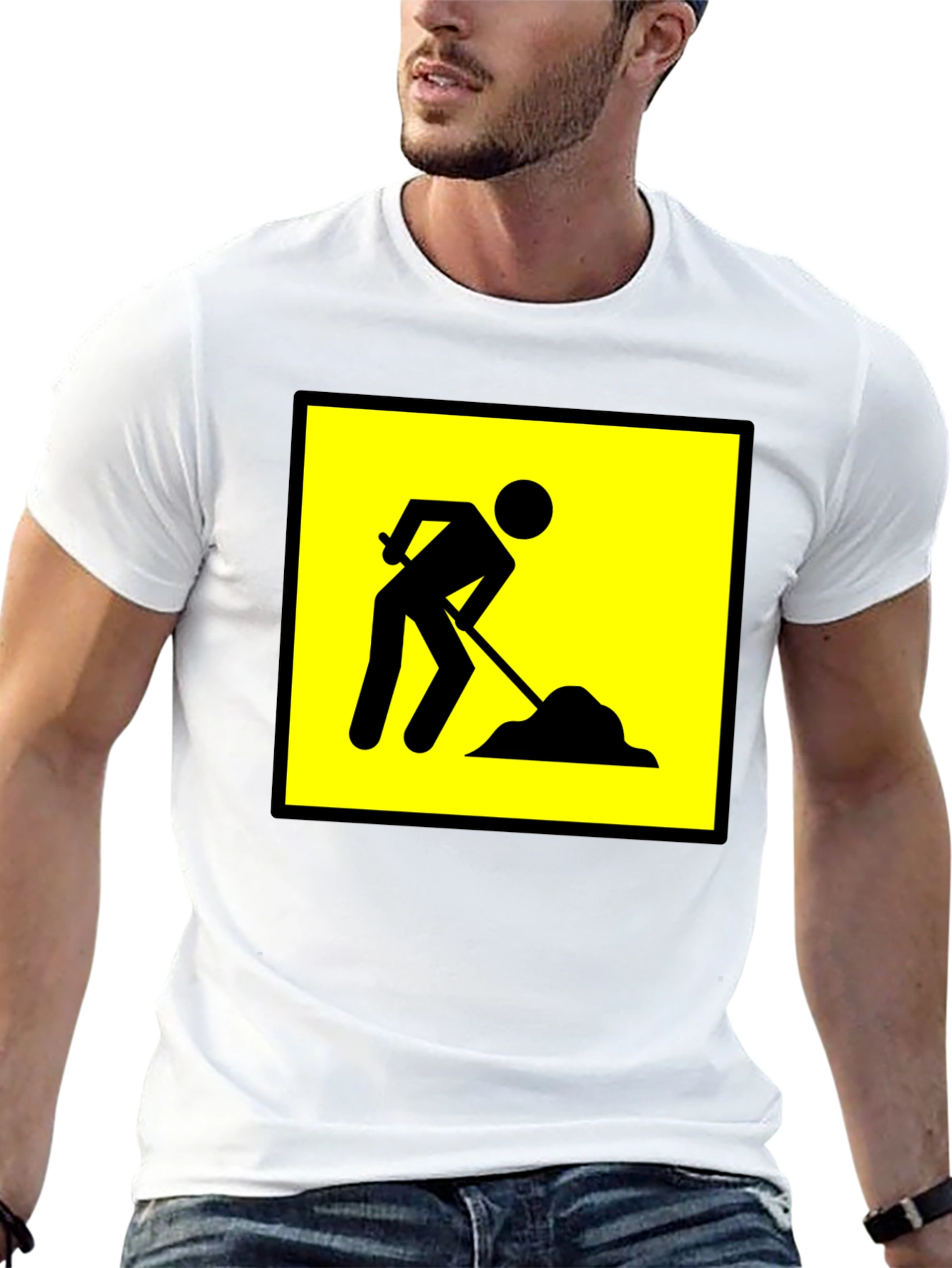 Mens Black Construction Crew T-Shirt