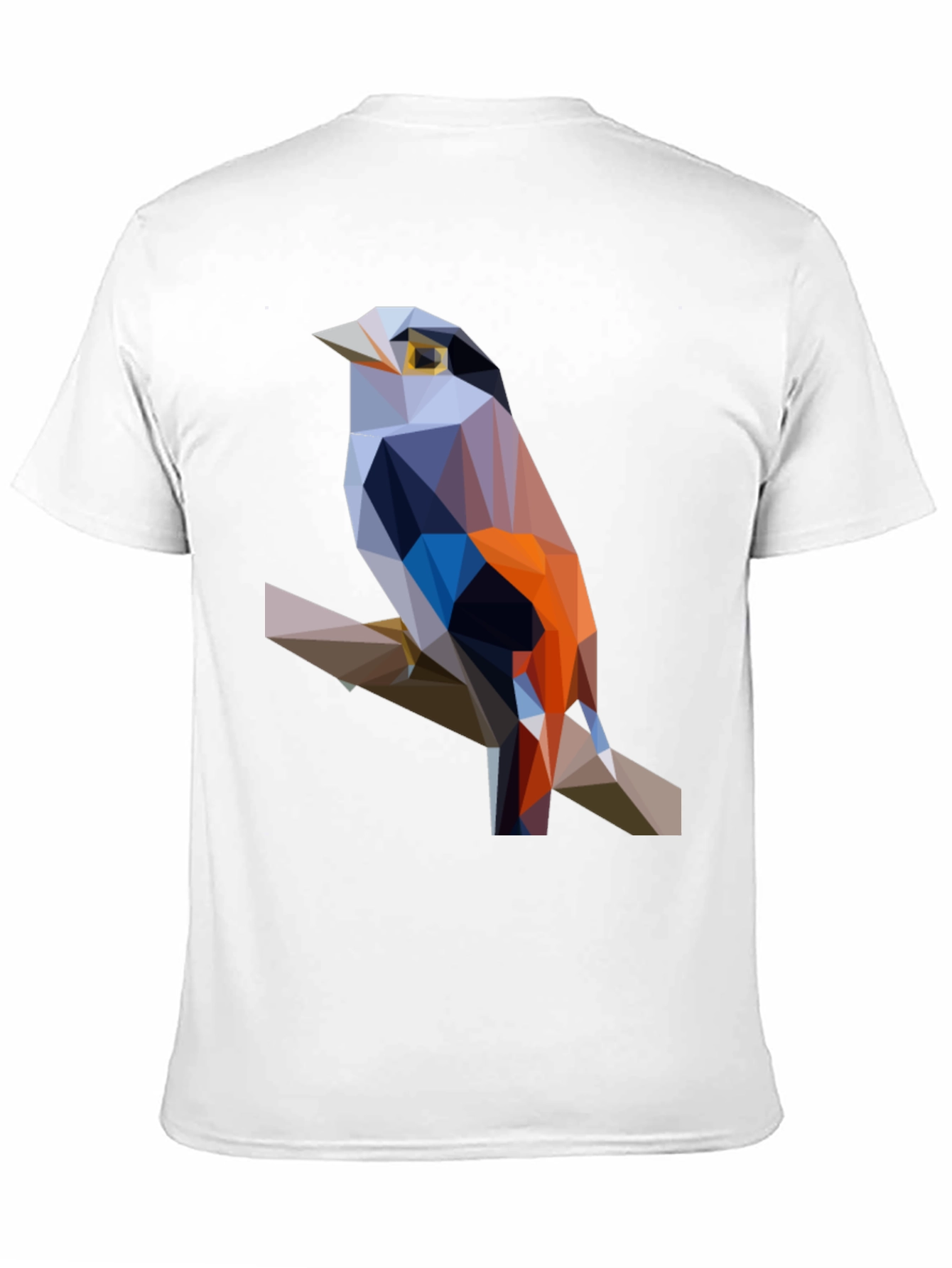 Geometric Bird Print Black T-Shirt