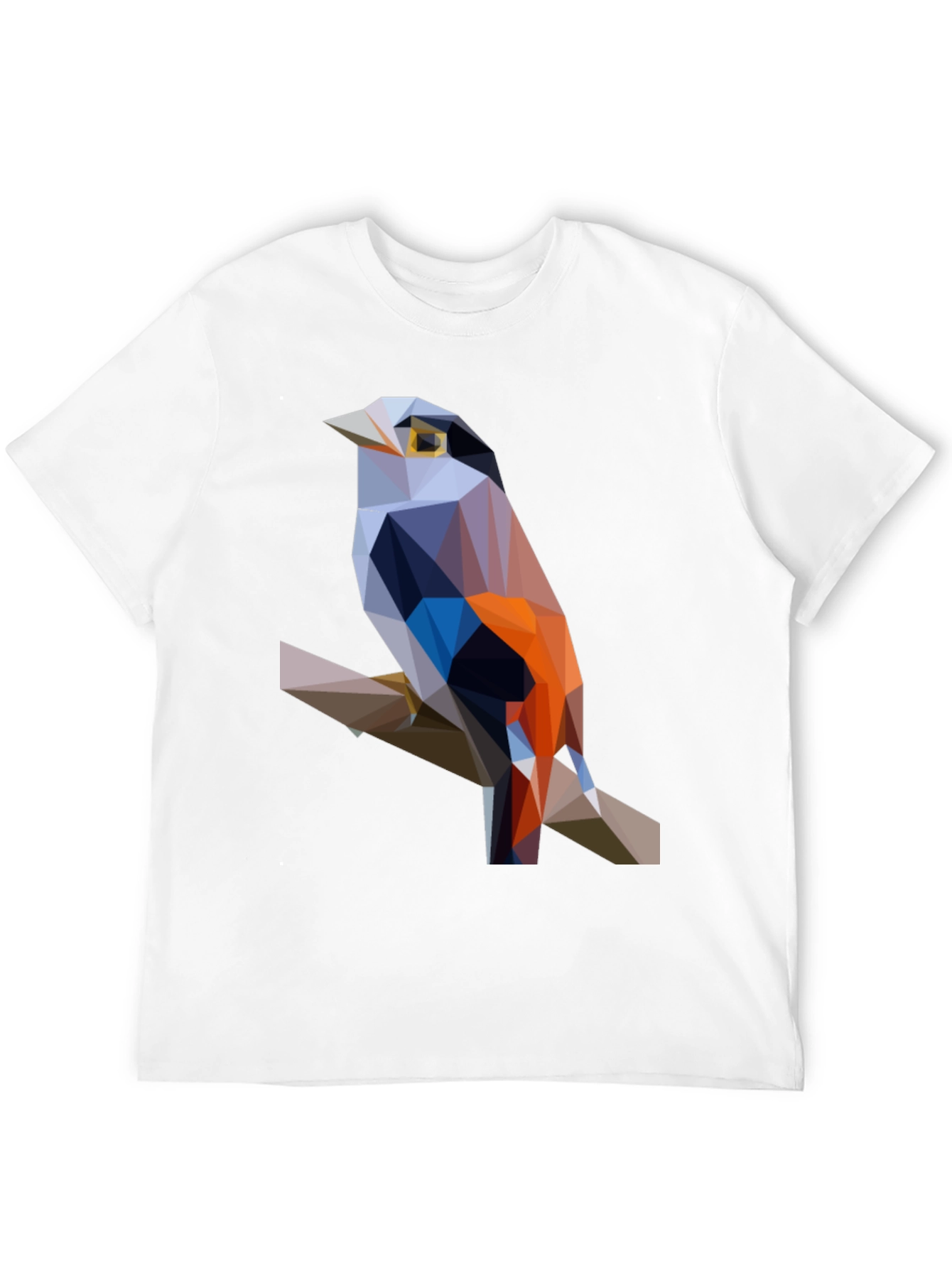 Geometric Bird Print Black T-Shirt
