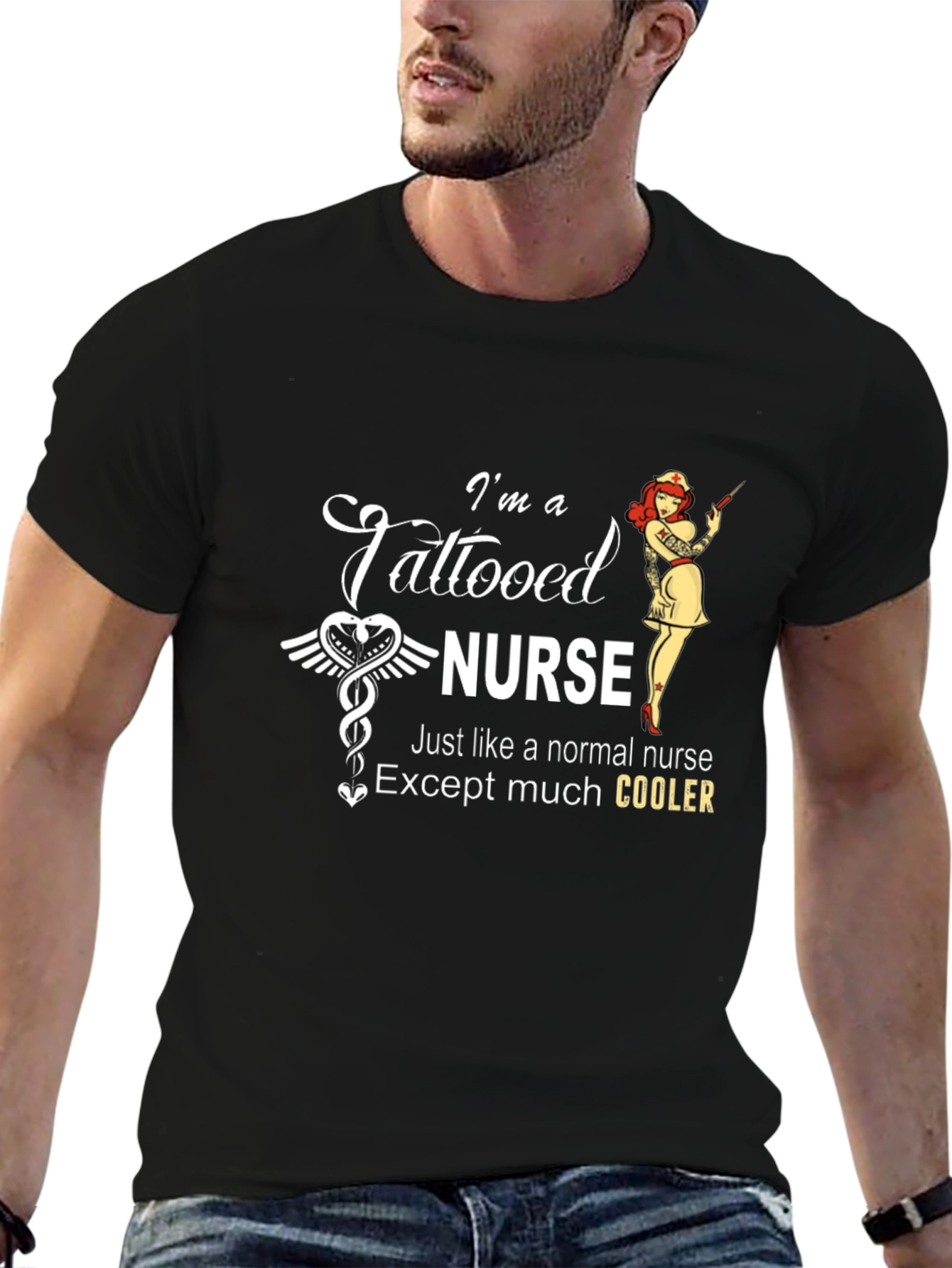 Tattooed Nurse Graphic Tee - Cool Nurse Shirt