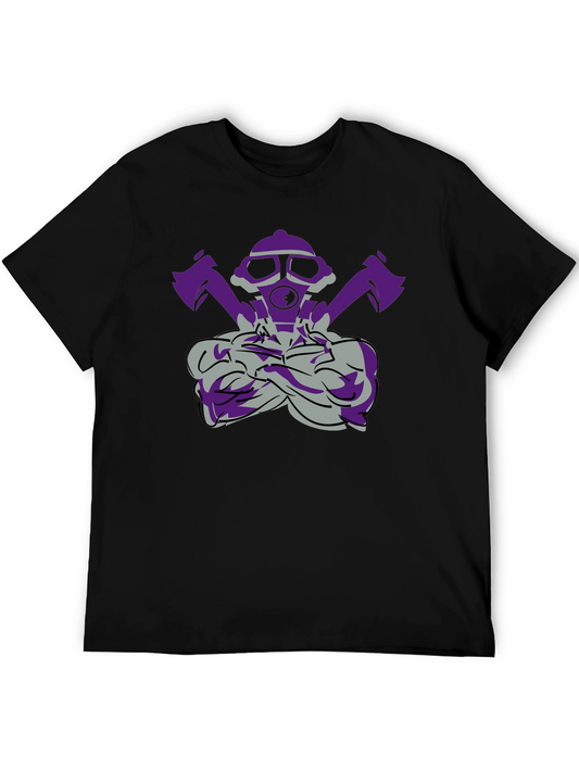 Gas Mask & Axe Graphic Tee - Black
