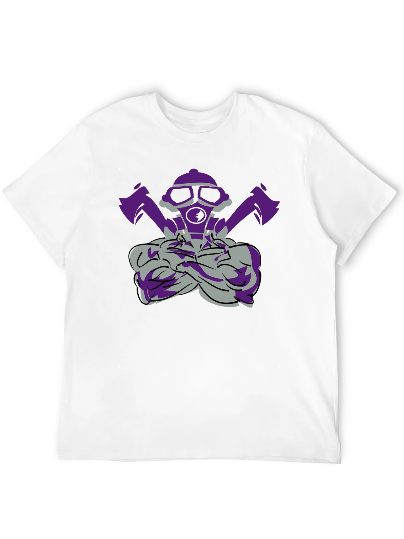 Gas Mask & Axe Graphic Tee - Black