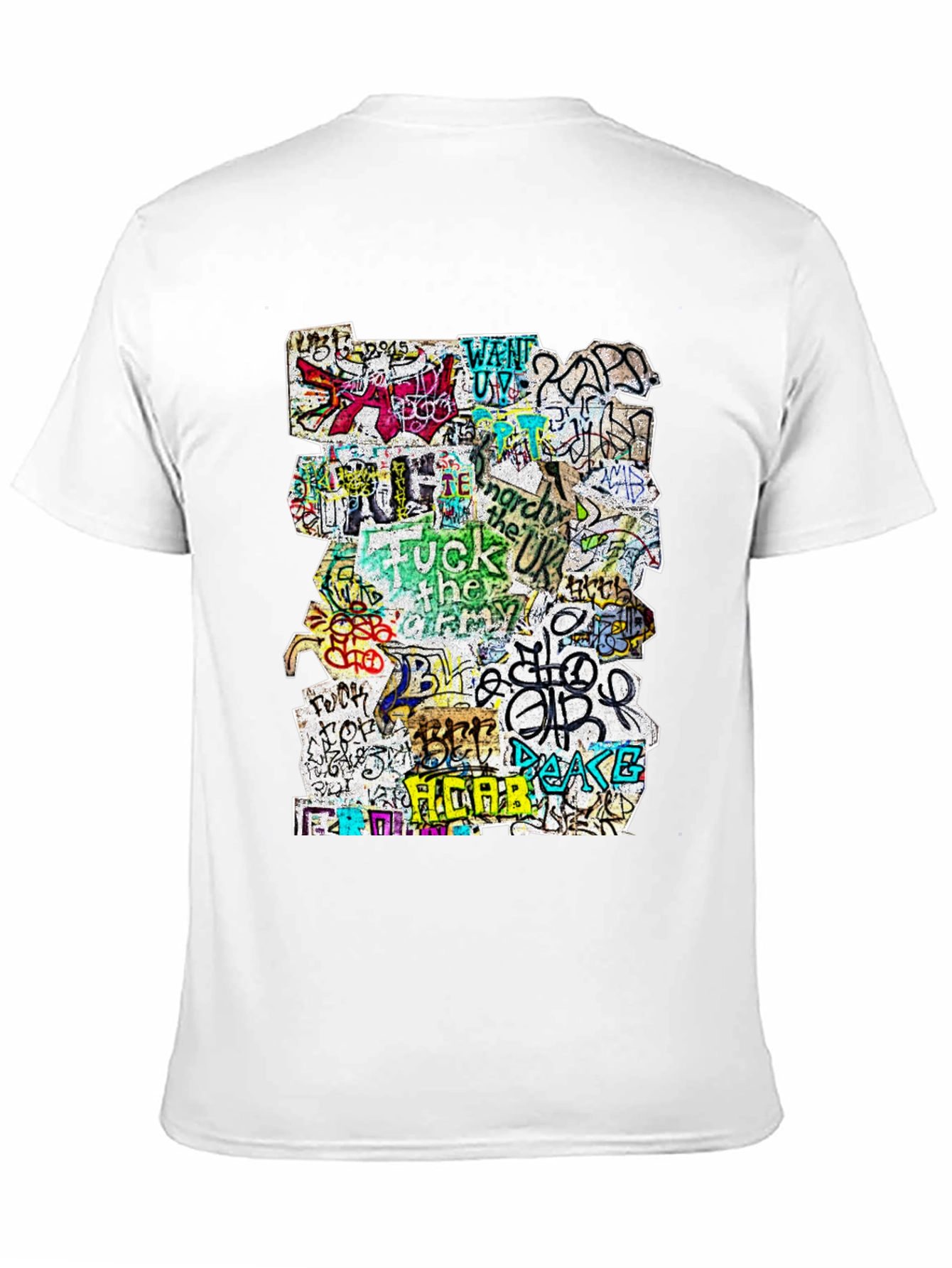 Graffiti Art Print Black T-Shirt