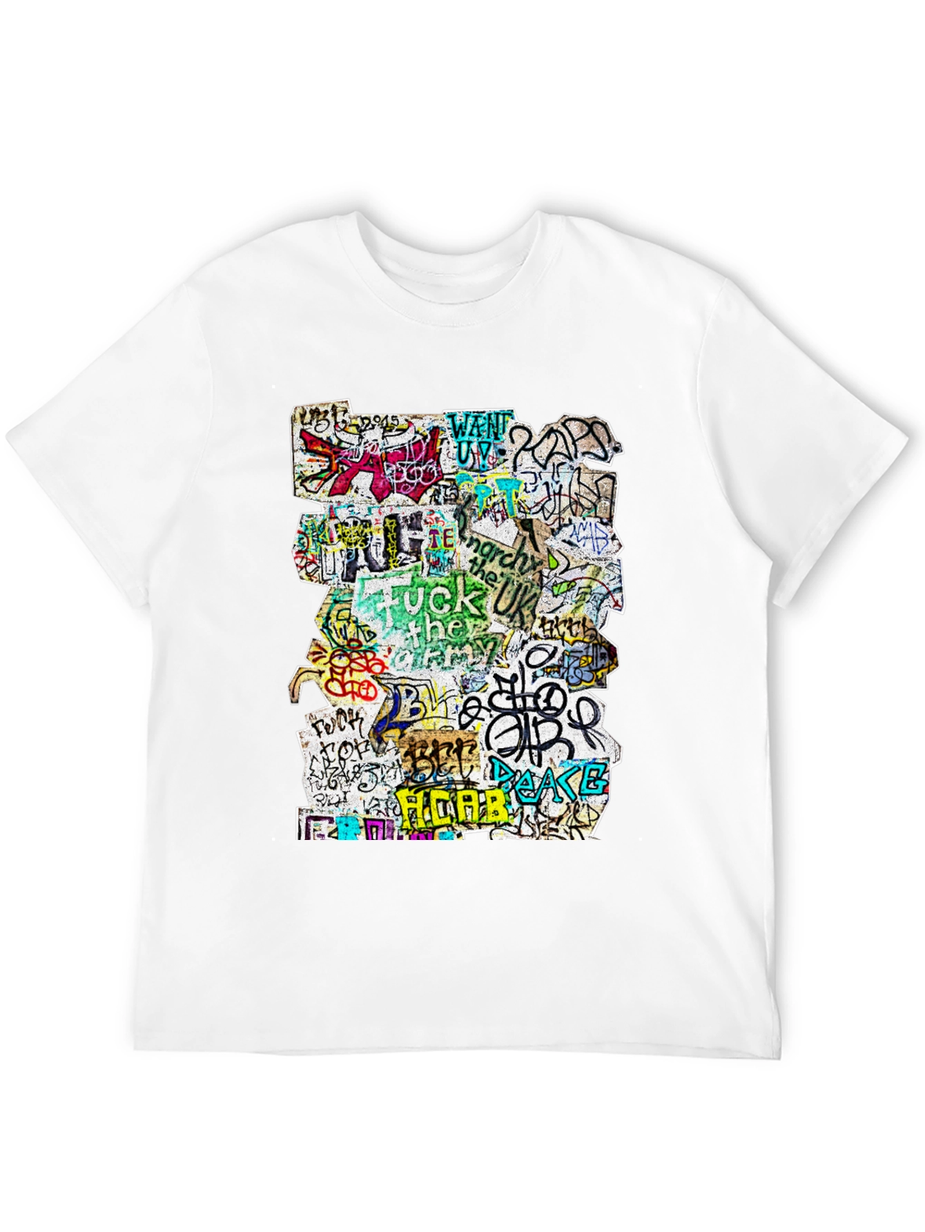Graffiti Art Print Black T-Shirt