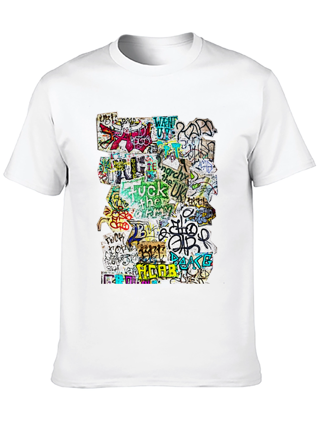 Graffiti Art Print Black T-Shirt