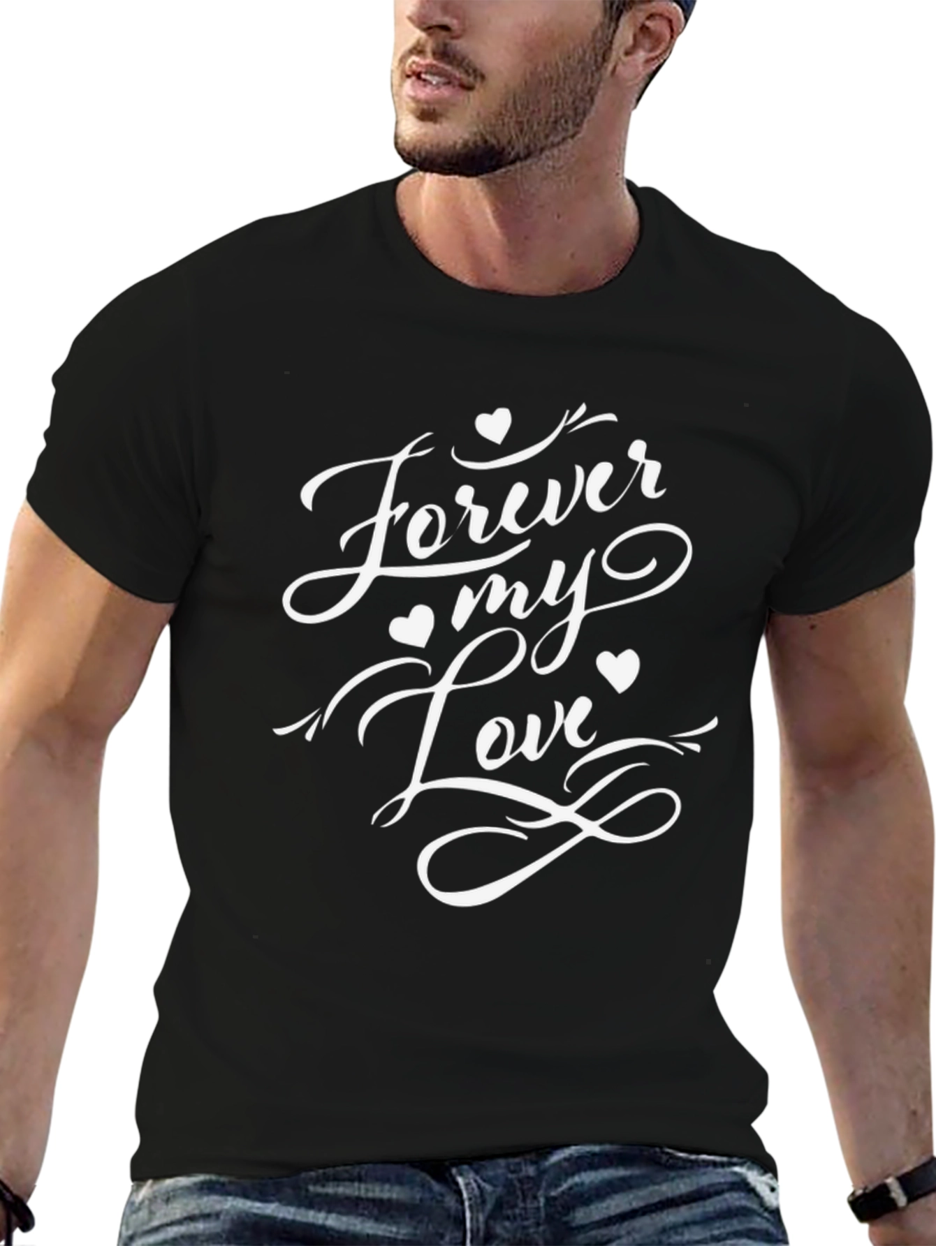 Forever My Love Graphic Tee - Black